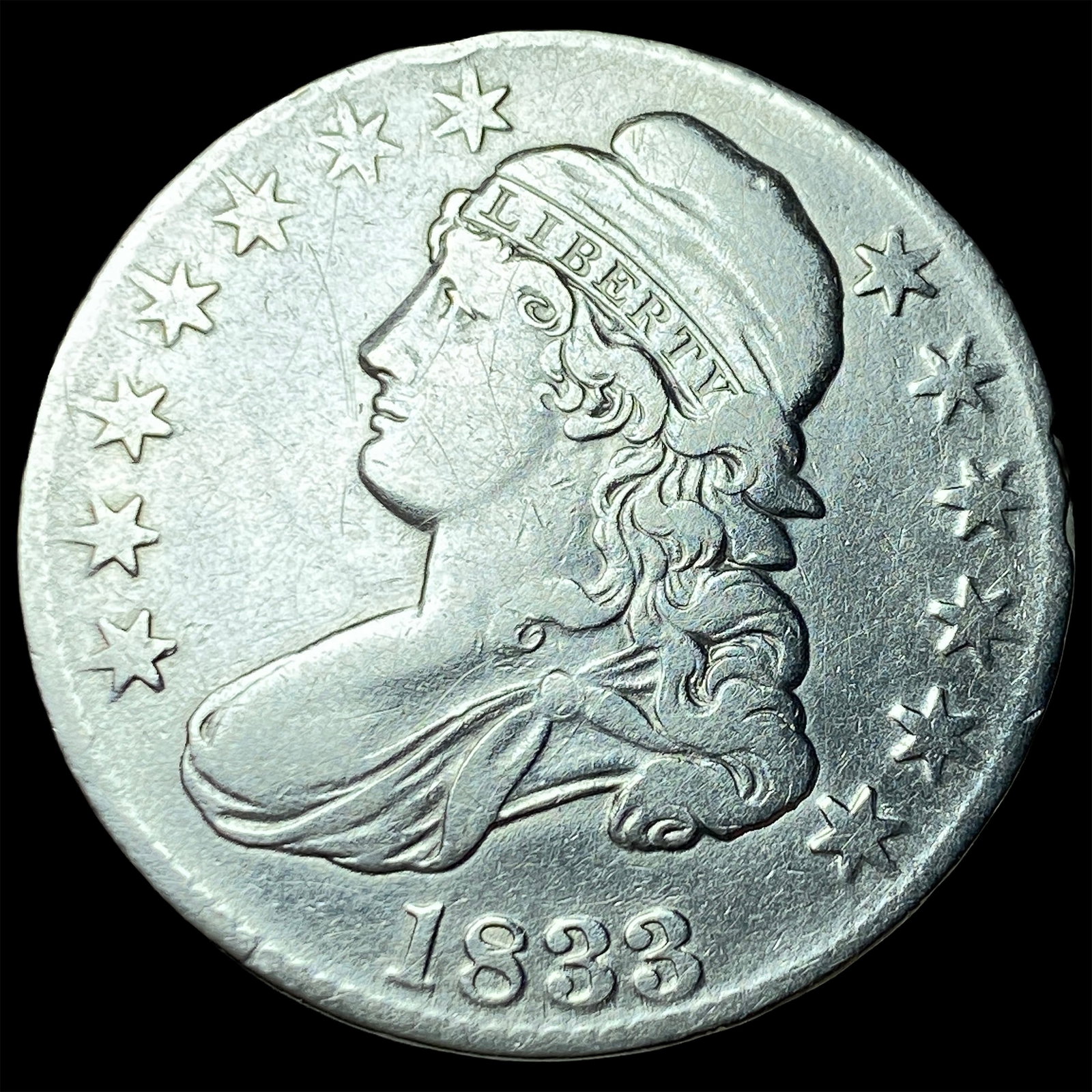 1833 Capped Bust Half Dollar CHOICE AU: 1833 Capped Bust Half Dollar CHOICE AU