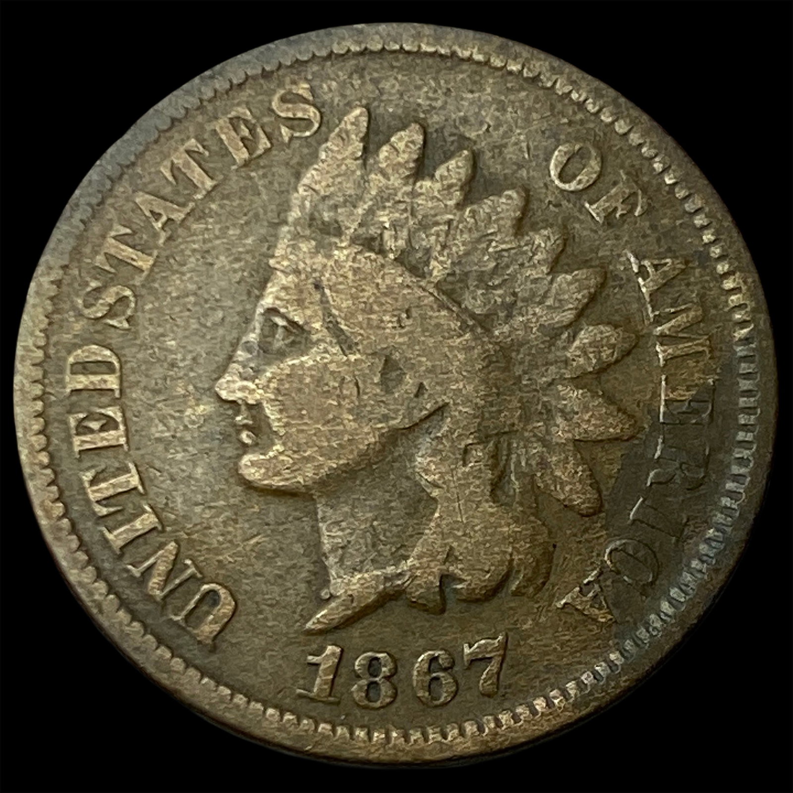 1867 Indian Head Cent LIGHTLY CIRCULATED (1 of 2)