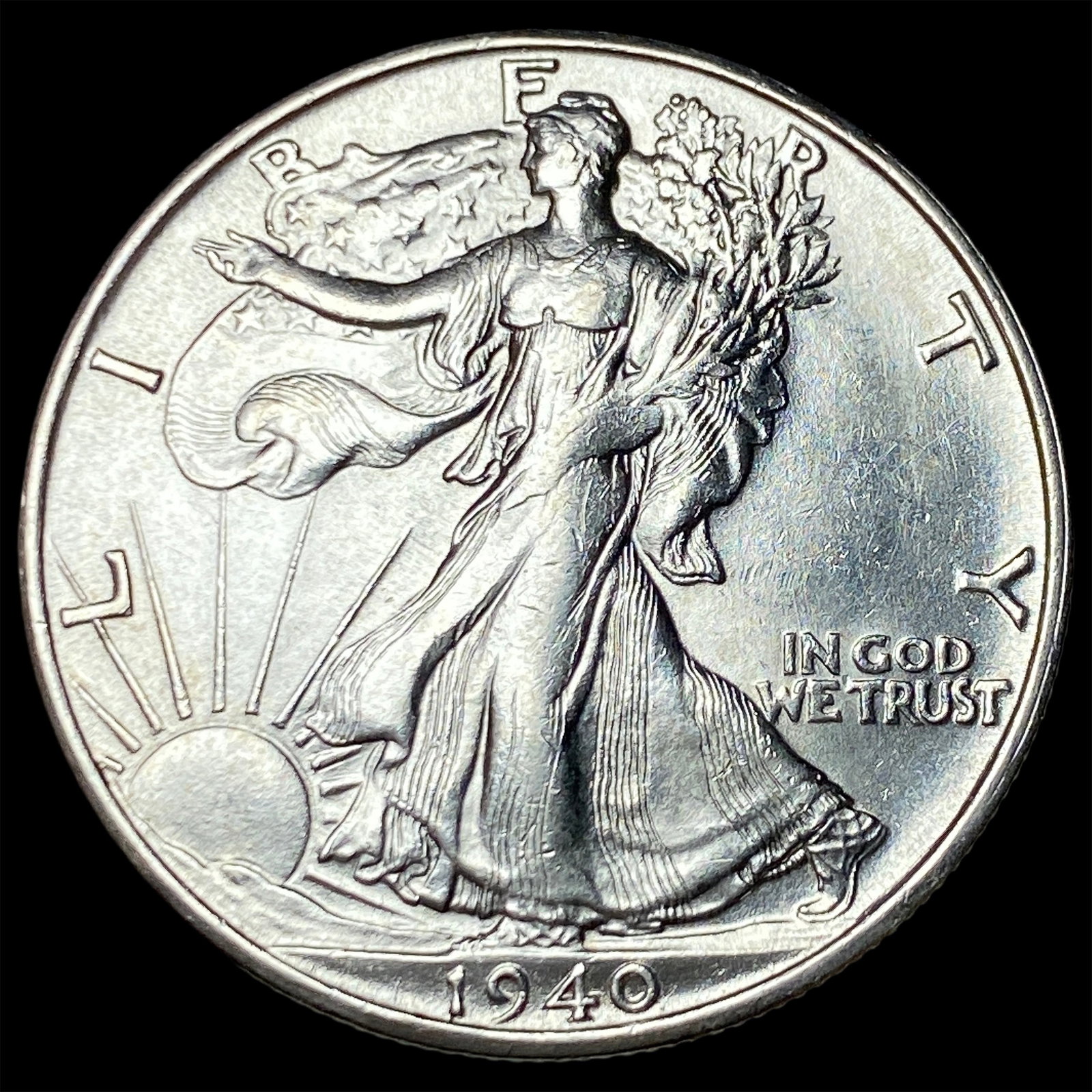 1940-S Silver Walking Liberty Half Dollar CHOICE BU (1 of 2)