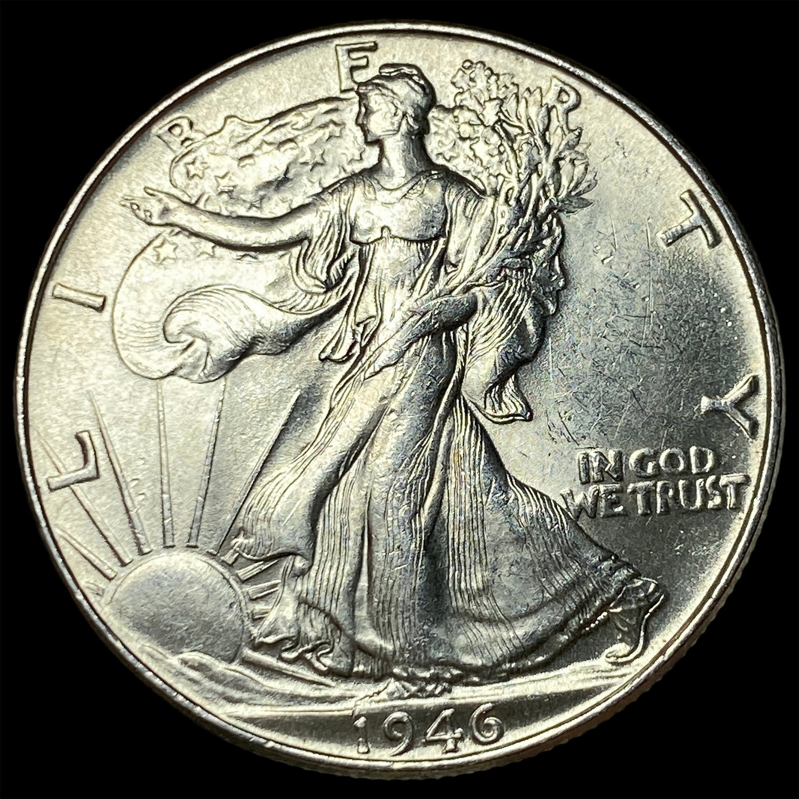 1946-S Silver Walking Liberty Half Dollar GEM BU: 1946-S Silver Walking Liberty Half Dollar GEM BU