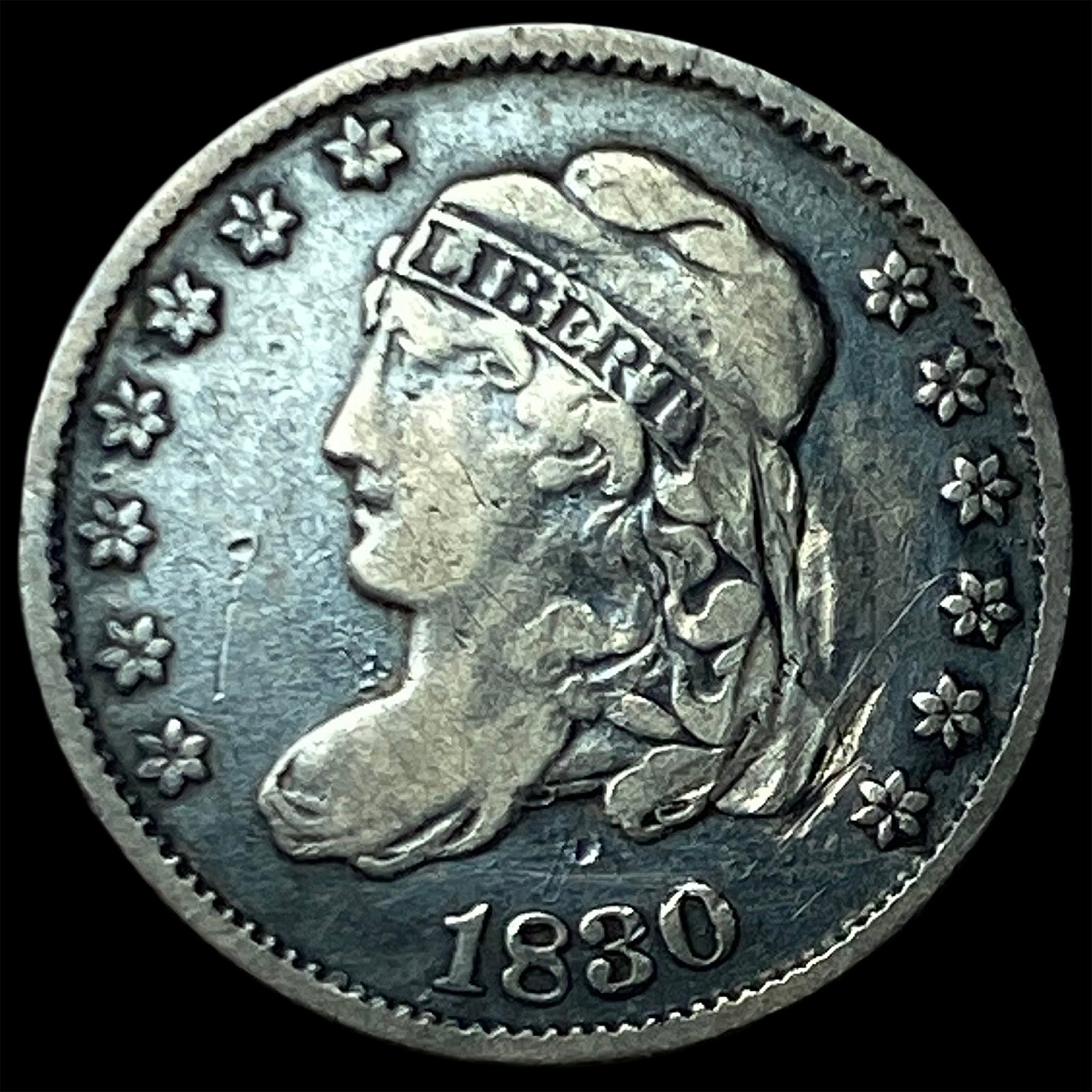 1830 Capped Bust Half Dime LIGHTLY CIRCULATED: 1830 Capped Bust Half Dime LIGHTLY CIRCULATED