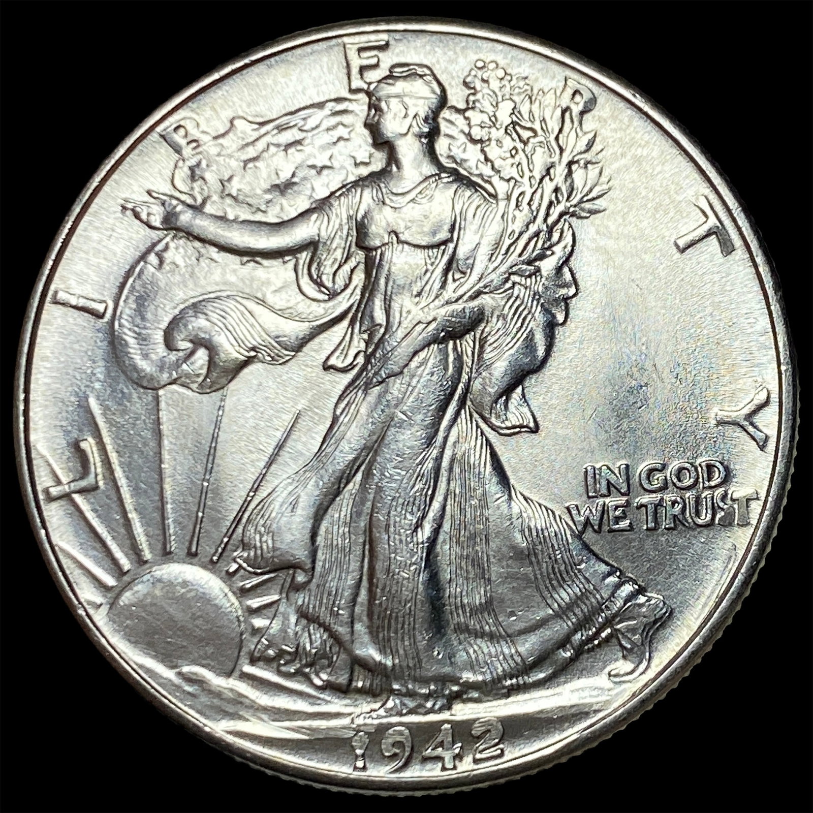 1942 Silver Walking Liberty Half Dollar CHOICE BU (1 of 2)