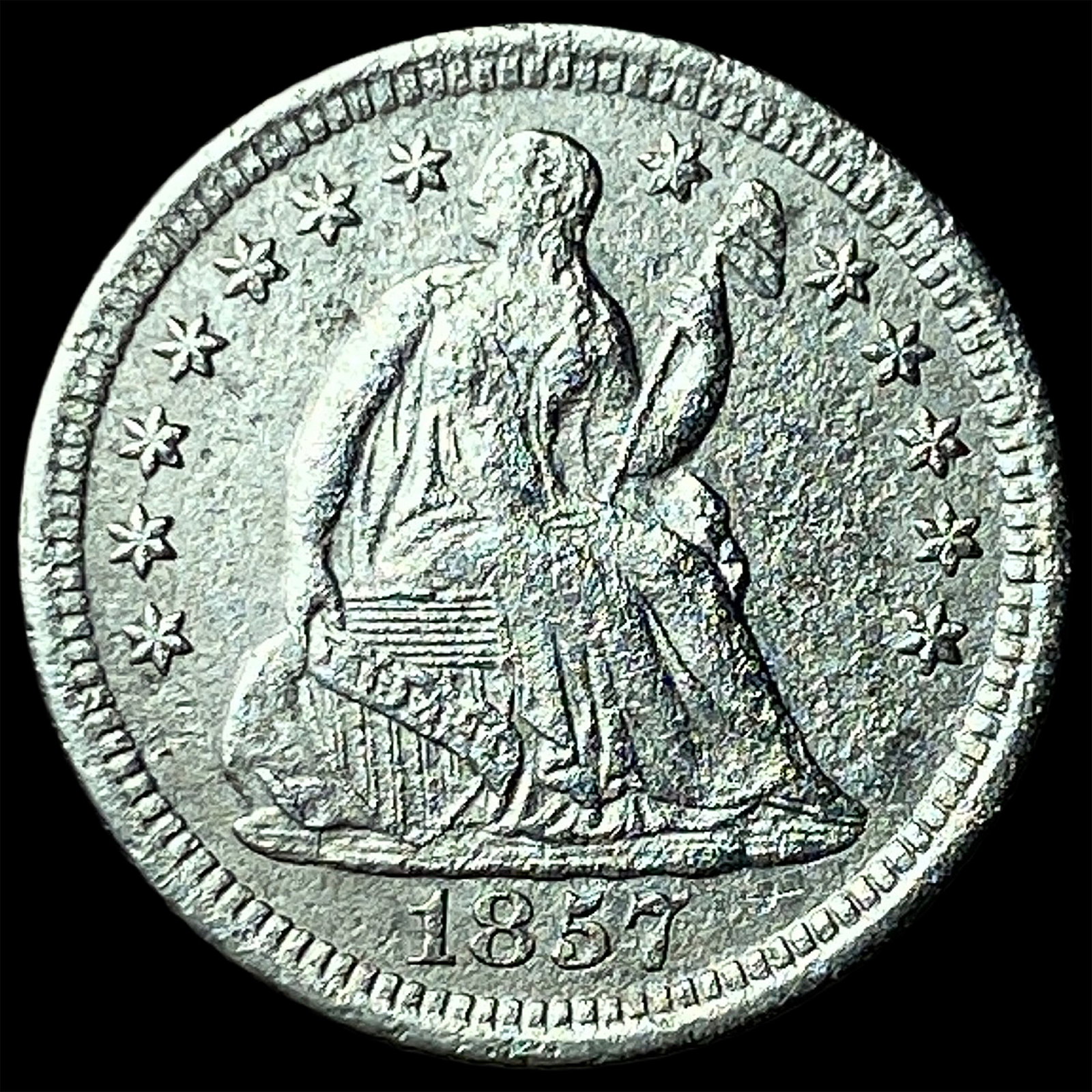 1857-O Silver Half Dime CLOSELY UNCIRCULATED: 1857-O Silver Half Dime CLOSELY UNCIRCULATED
