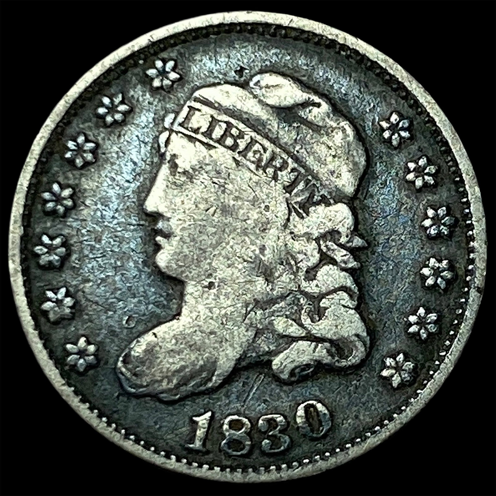 1830 Capped Bust Half Dime LIGHTLY CIRCULATED: 1830 Capped Bust Half Dime LIGHTLY CIRCULATED
