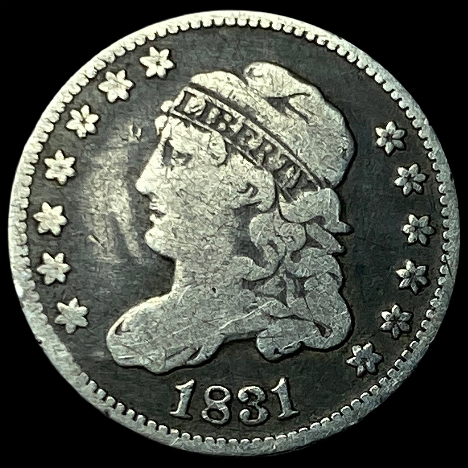 1831 Capped Bust Silver Half Dime LIGHTLY CIRCULATED: 1831 Capped Bust Silver Half Dime LIGHTLY CIRCULATED