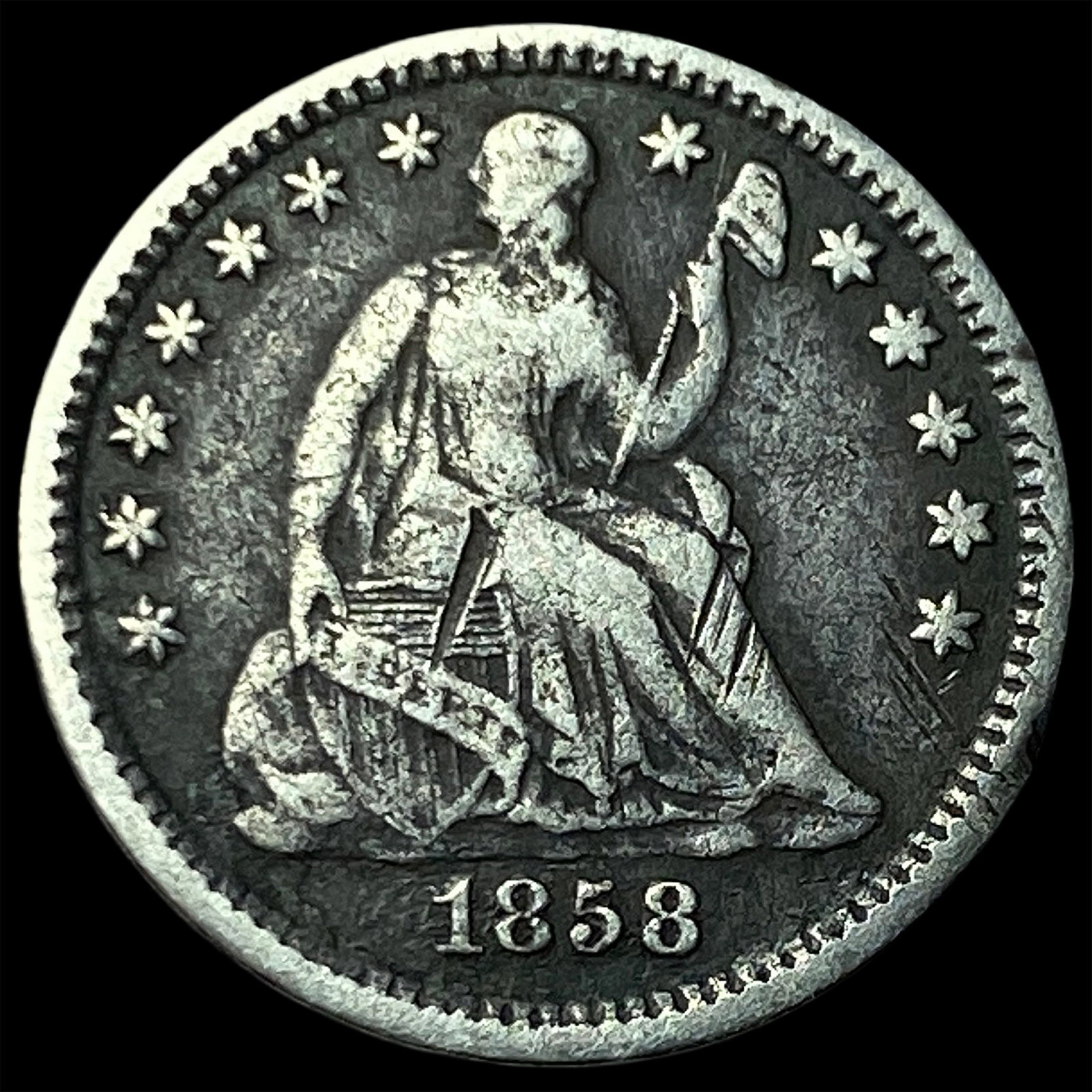 1858-O Silver Half Dime LIGHTLY CIRCULATED: 1858-O Silver Half Dime LIGHTLY CIRCULATED