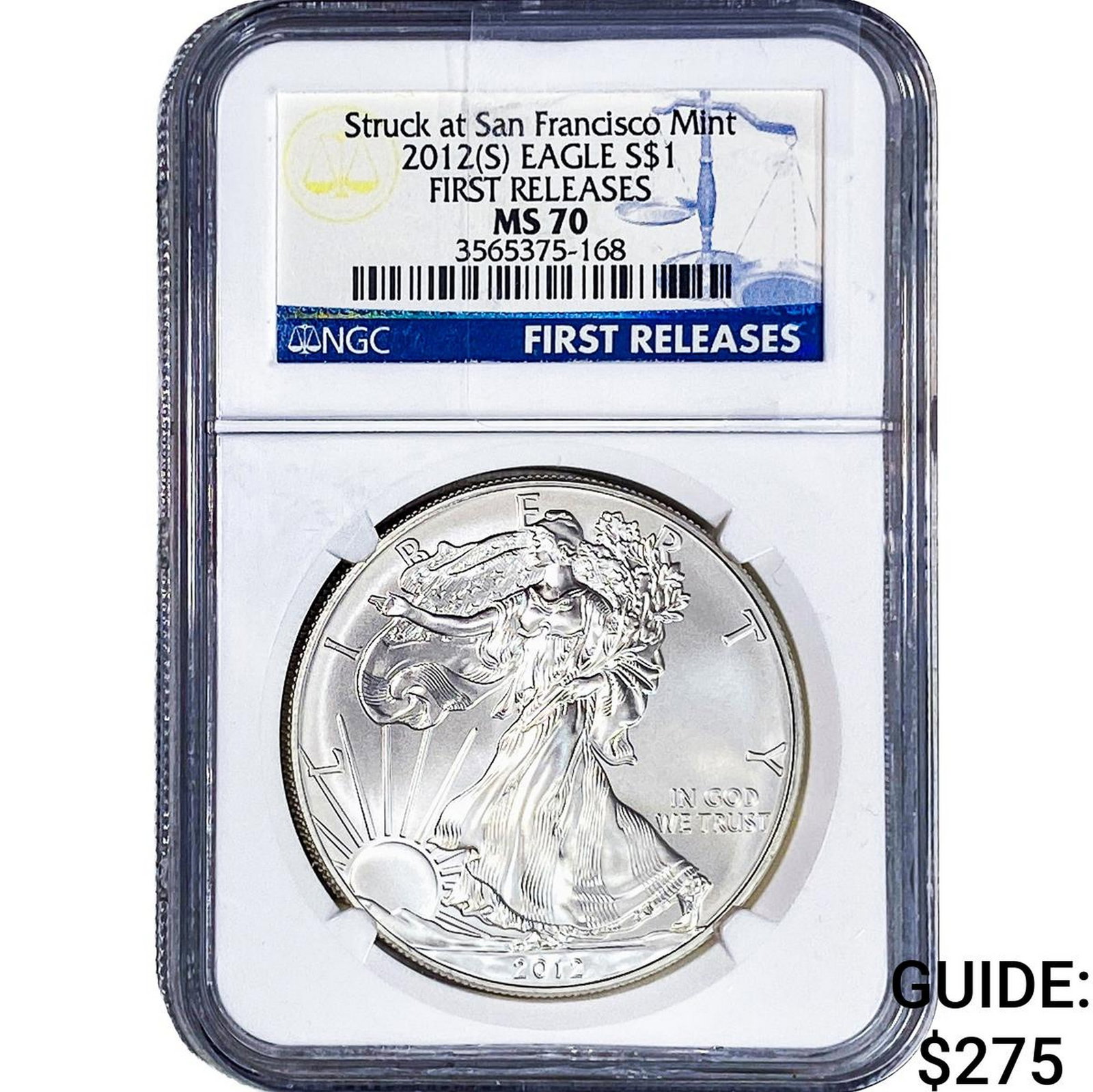 2012[S] Silver Eagle NGC MS70: 2012[S] Silver Eagle NGC MS70