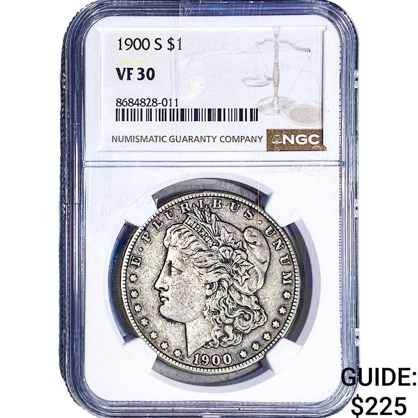 1900-S Morgan Silver Dollar NGC VF30: 1900-S Morgan Silver Dollar NGC VF30