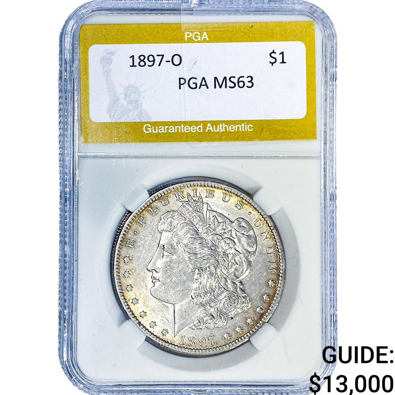 1897-O Morgan Silver Dollar PGA MS63: 1897-O Morgan Silver Dollar PGA MS63