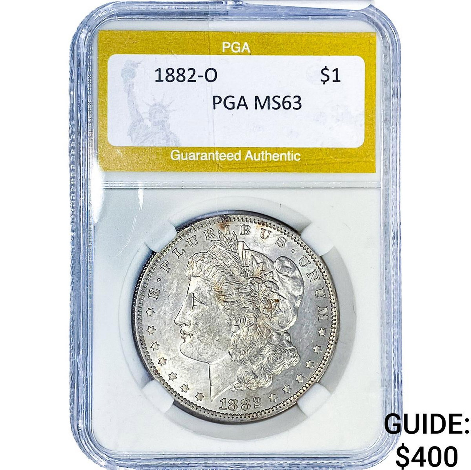 1882-O Morgan Silver Dollar PGA MS63: 1882-O Morgan Silver Dollar PGA MS63