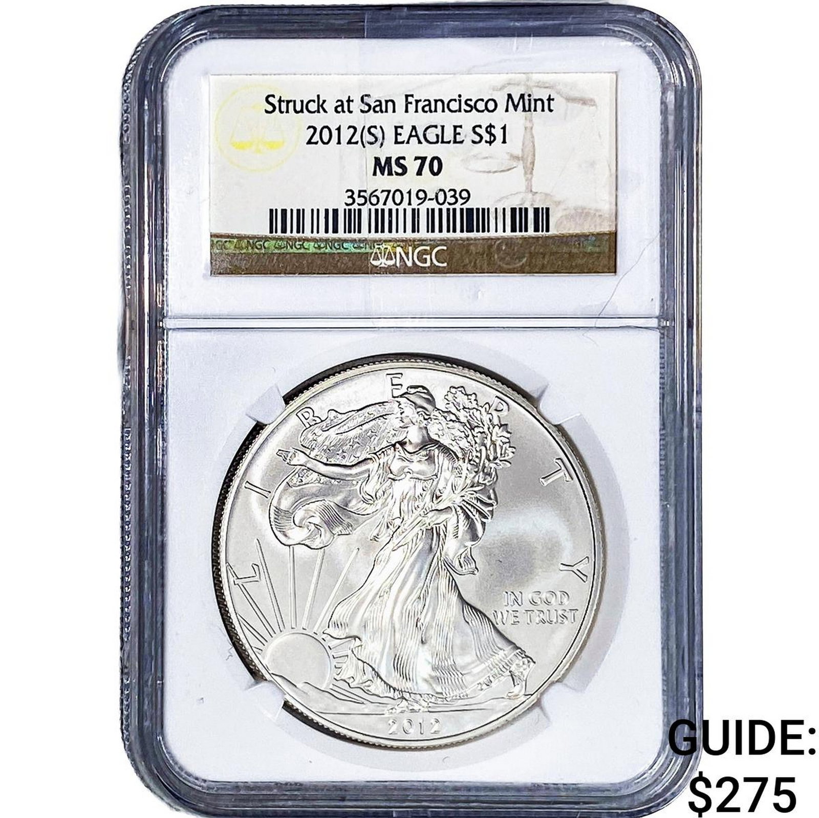 2012[S] Silver Eagle NGC MS70: 2012[S] Silver Eagle NGC MS70