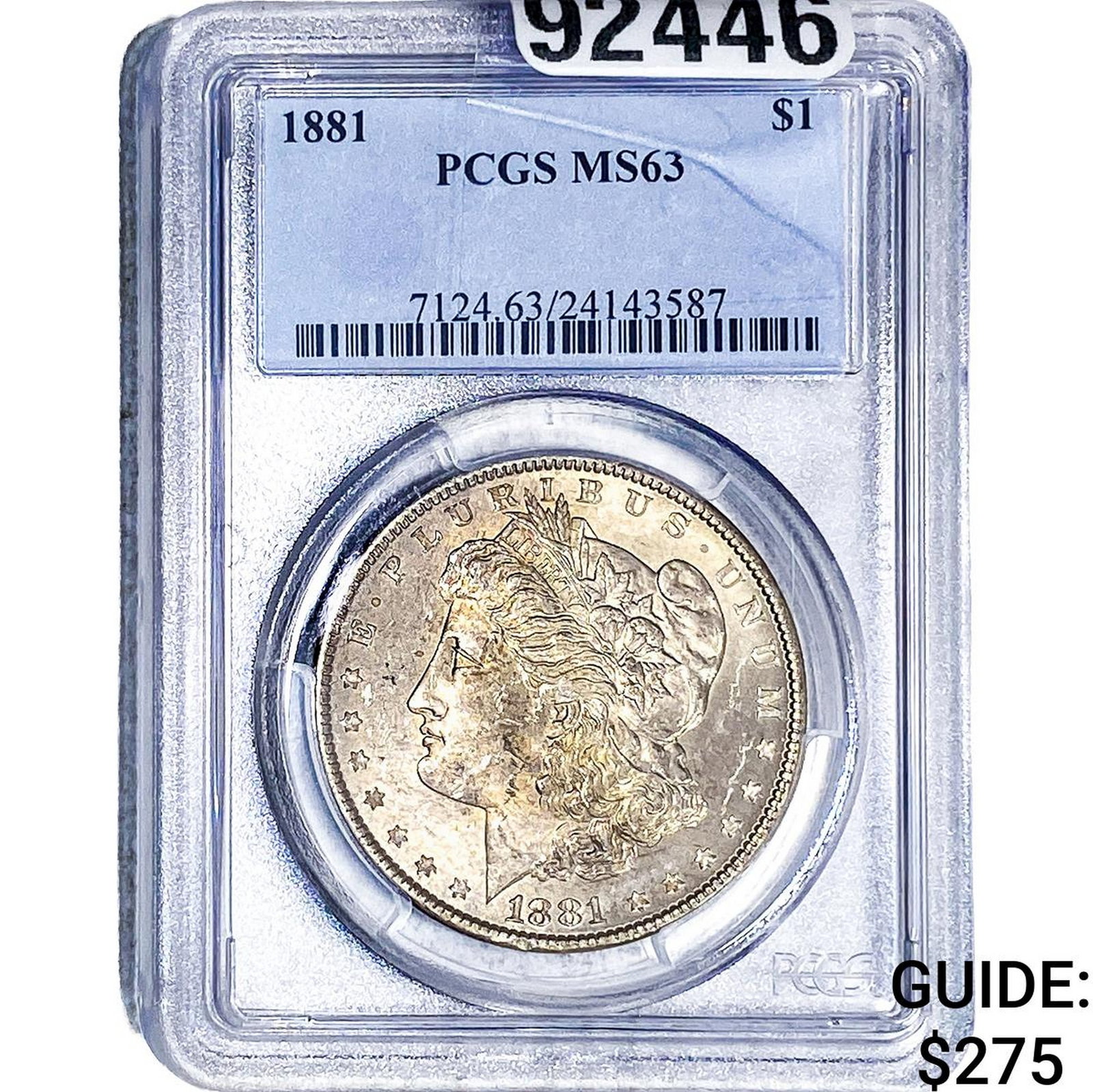 1881 Morgan Silver Dollar PCGS MS63: 1881 Morgan Silver Dollar PCGS MS63
