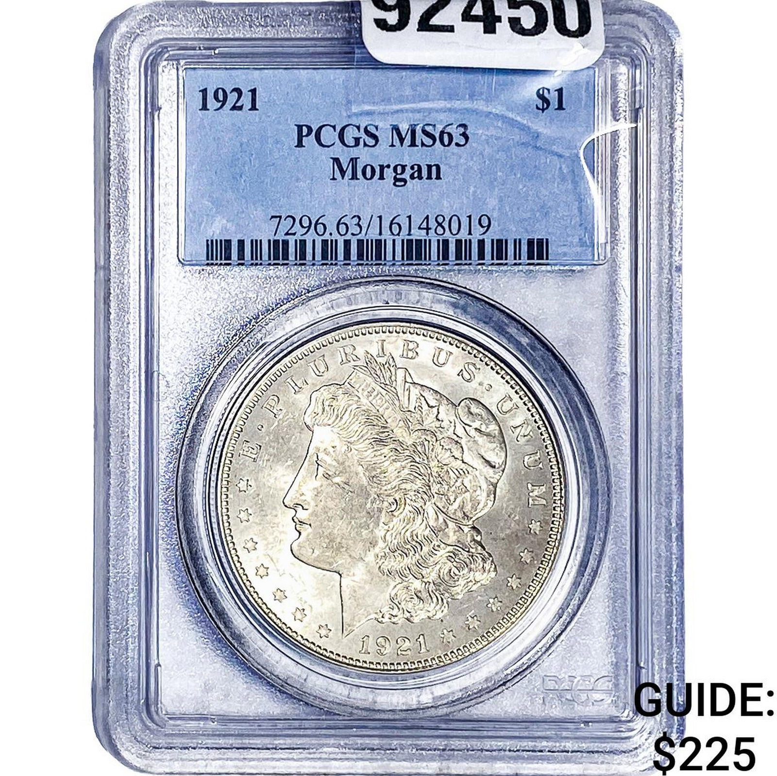 1921 Morgan Silver Dollar PCGS MS63: 1921 Morgan Silver Dollar PCGS MS63