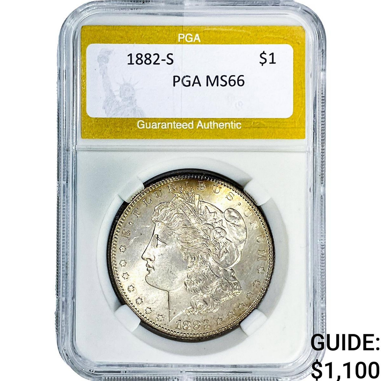 1882-S Morgan Silver Dollar PGA MS66: 1882-S Morgan Silver Dollar PGA MS66