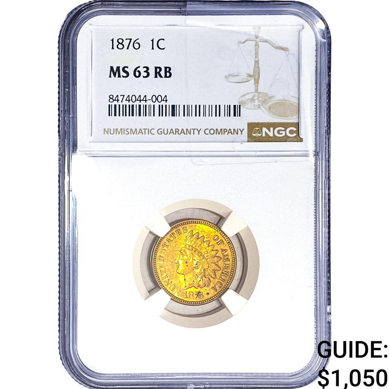 1876 Indian Head Cent NGC MS63 RB (1 of 2)