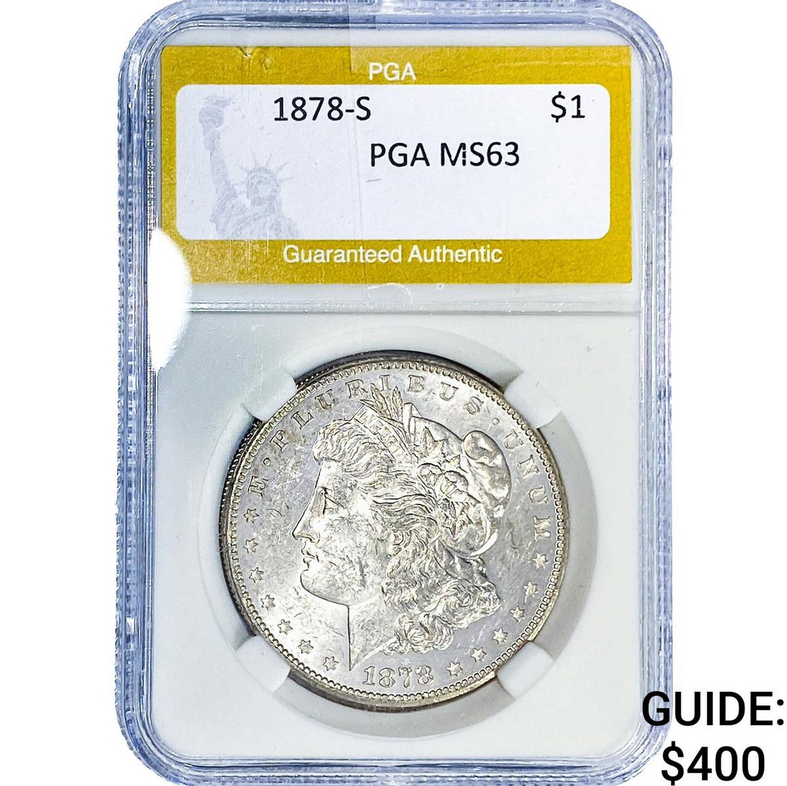 1878-S Morgan Silver Dollar PGA MS63: 1878-S Morgan Silver Dollar PGA MS63