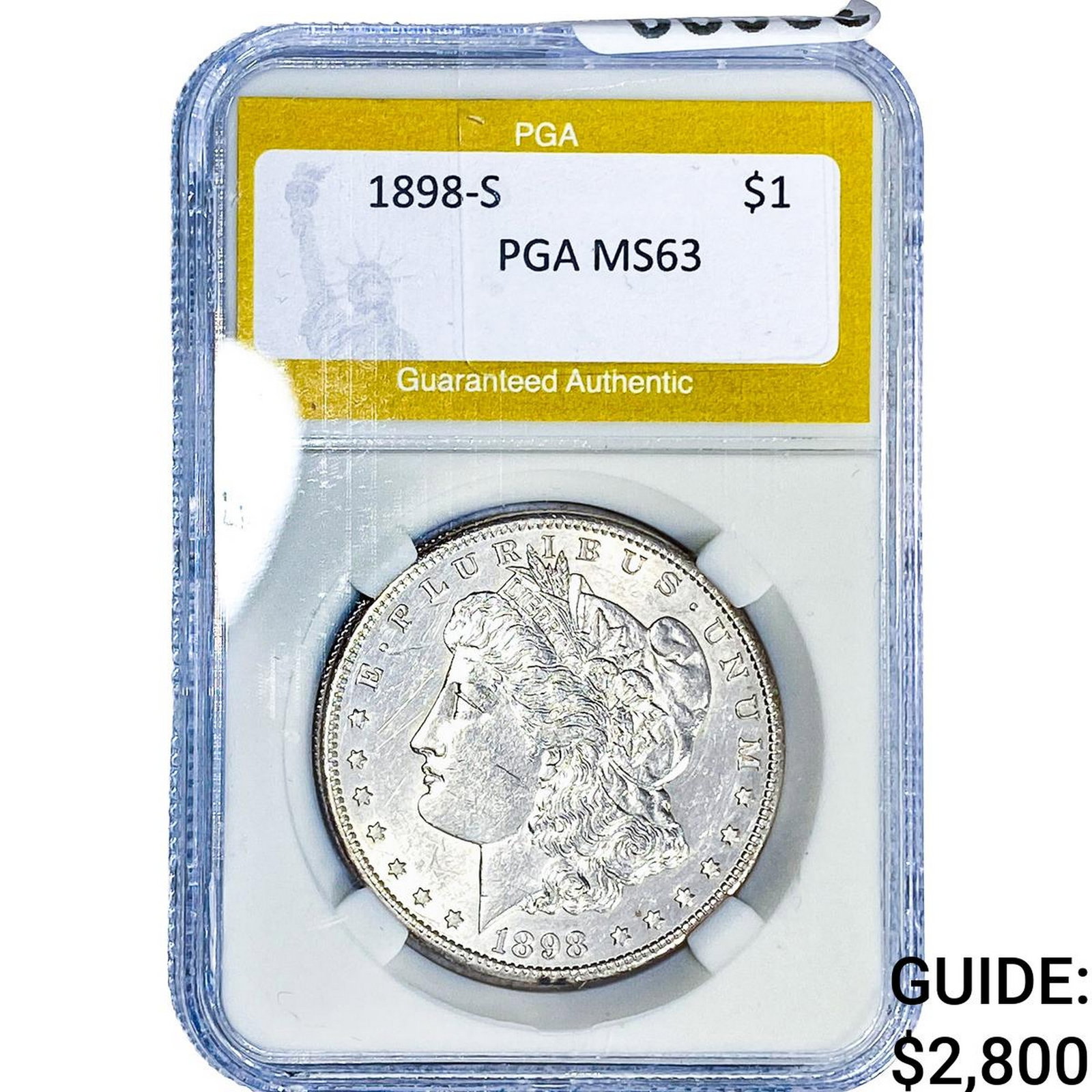 1898-S Morgan Silver Dollar PGA MS63: 1898-S Morgan Silver Dollar PGA MS63