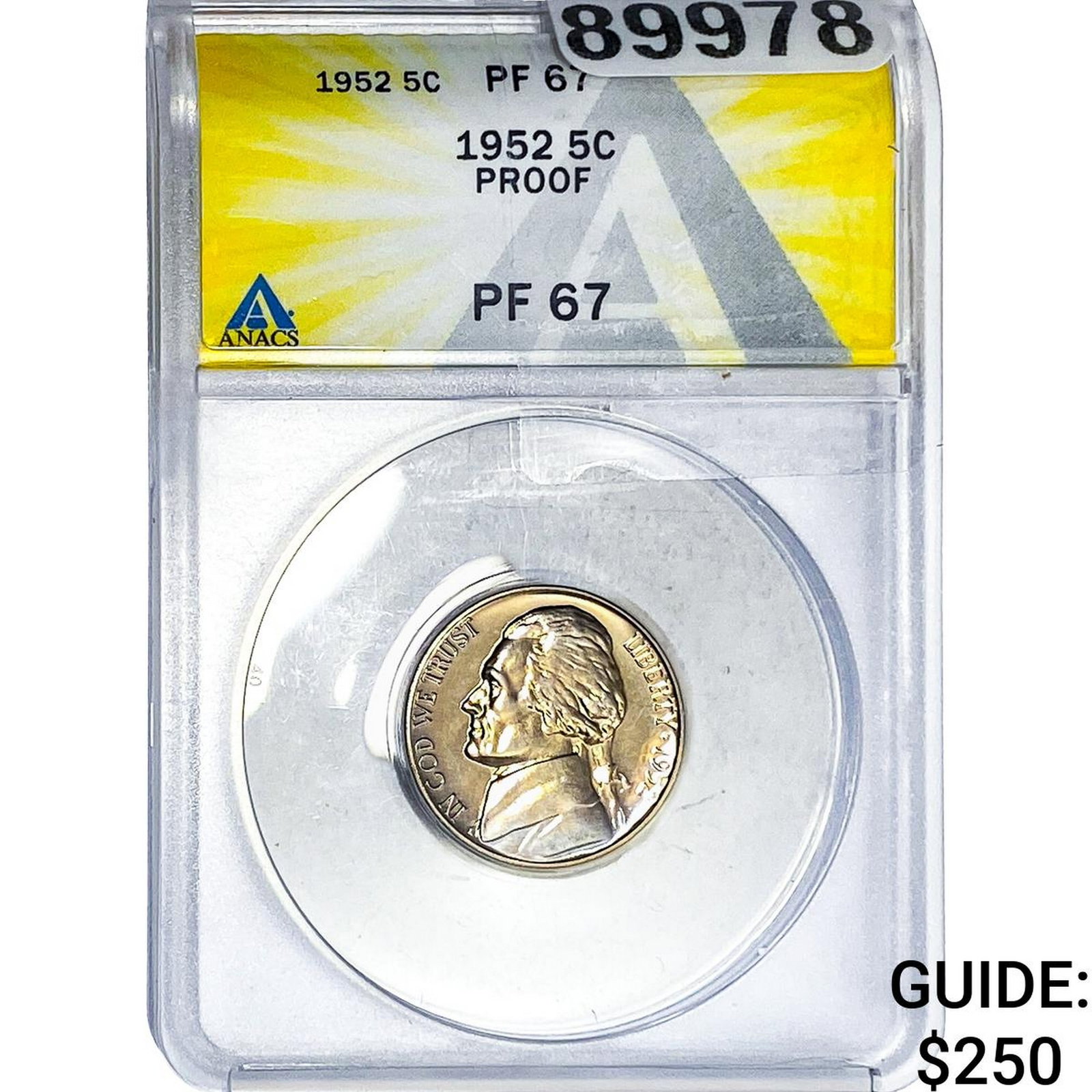 1925 Jefferson Nickel ANACS PF67 PROOF: 1925 Jefferson Nickel ANACS PF67 PROOF