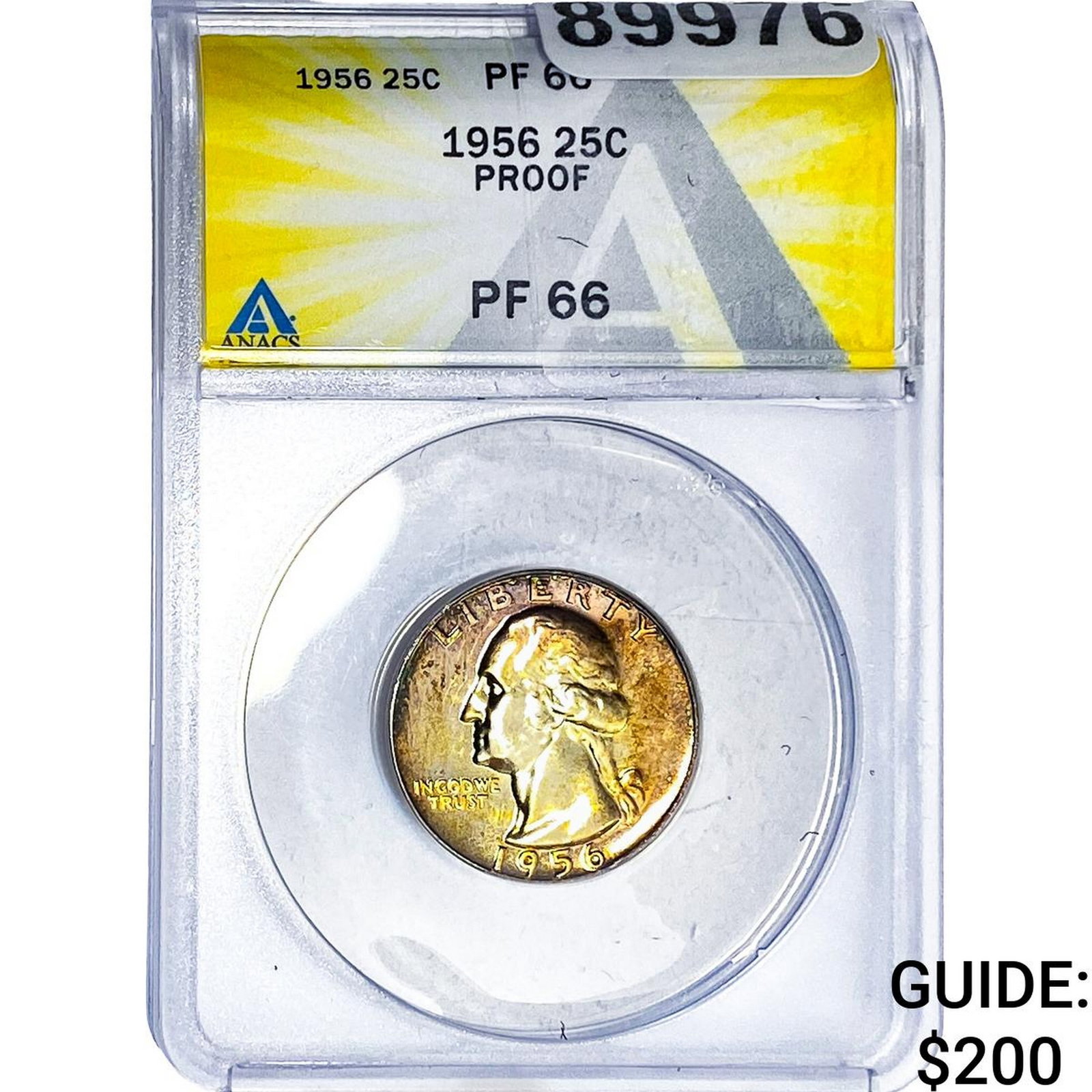 1956 Washington Silver Quarter ANACS PF66 PROOF: 1956 Washington Silver Quarter ANACS PF66 PROOF