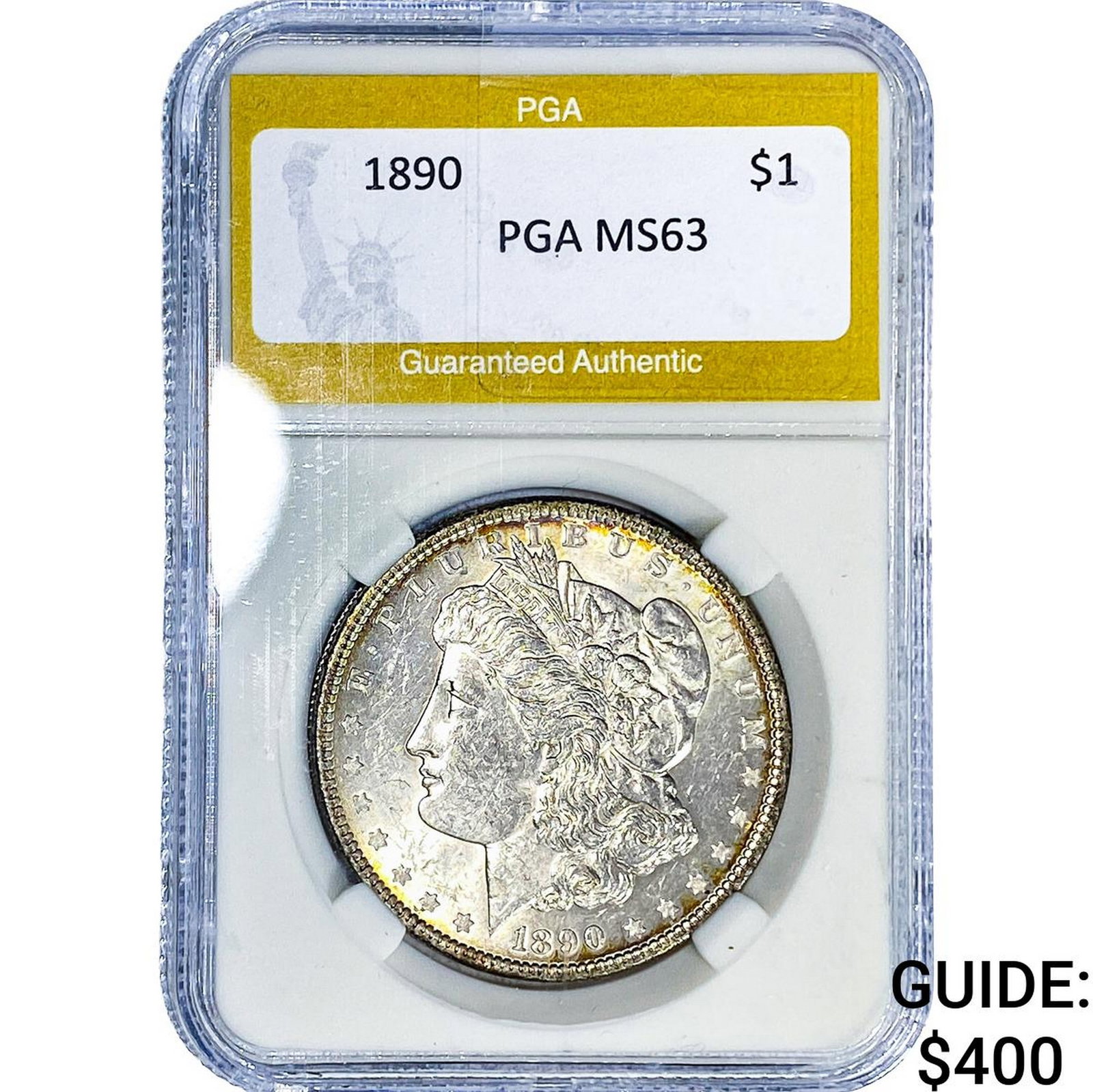 1890 Morgan Silver Dollar PGA MS63: 1890 Morgan Silver Dollar PGA MS63
