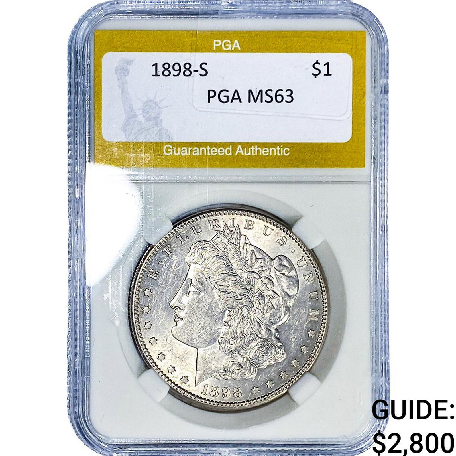 1898-S Morgan Silver Dollar PGA MS63 (1 of 2)