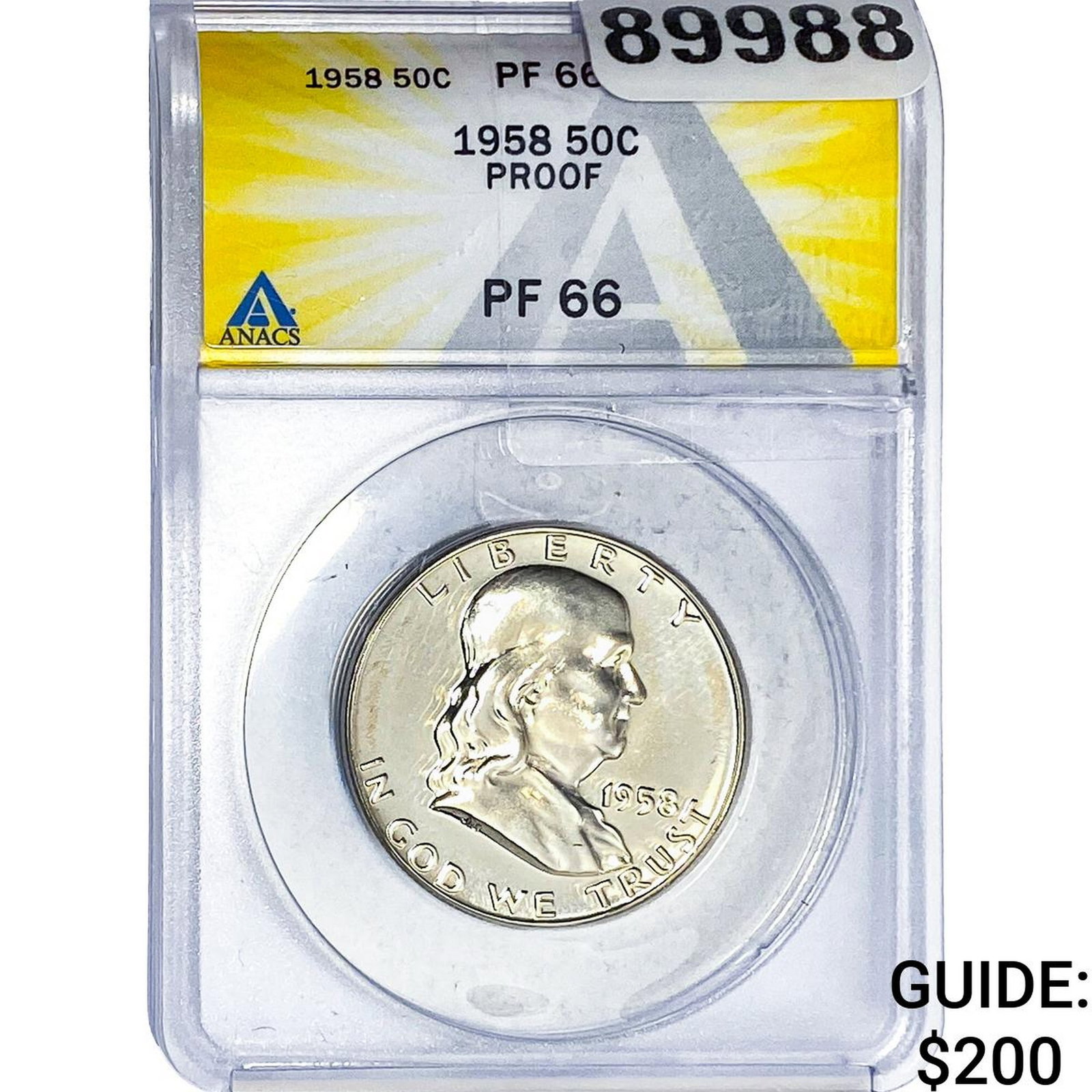 1958 Washington Silver Half Dollar ANACS PF66 PROOF (1 of 2)