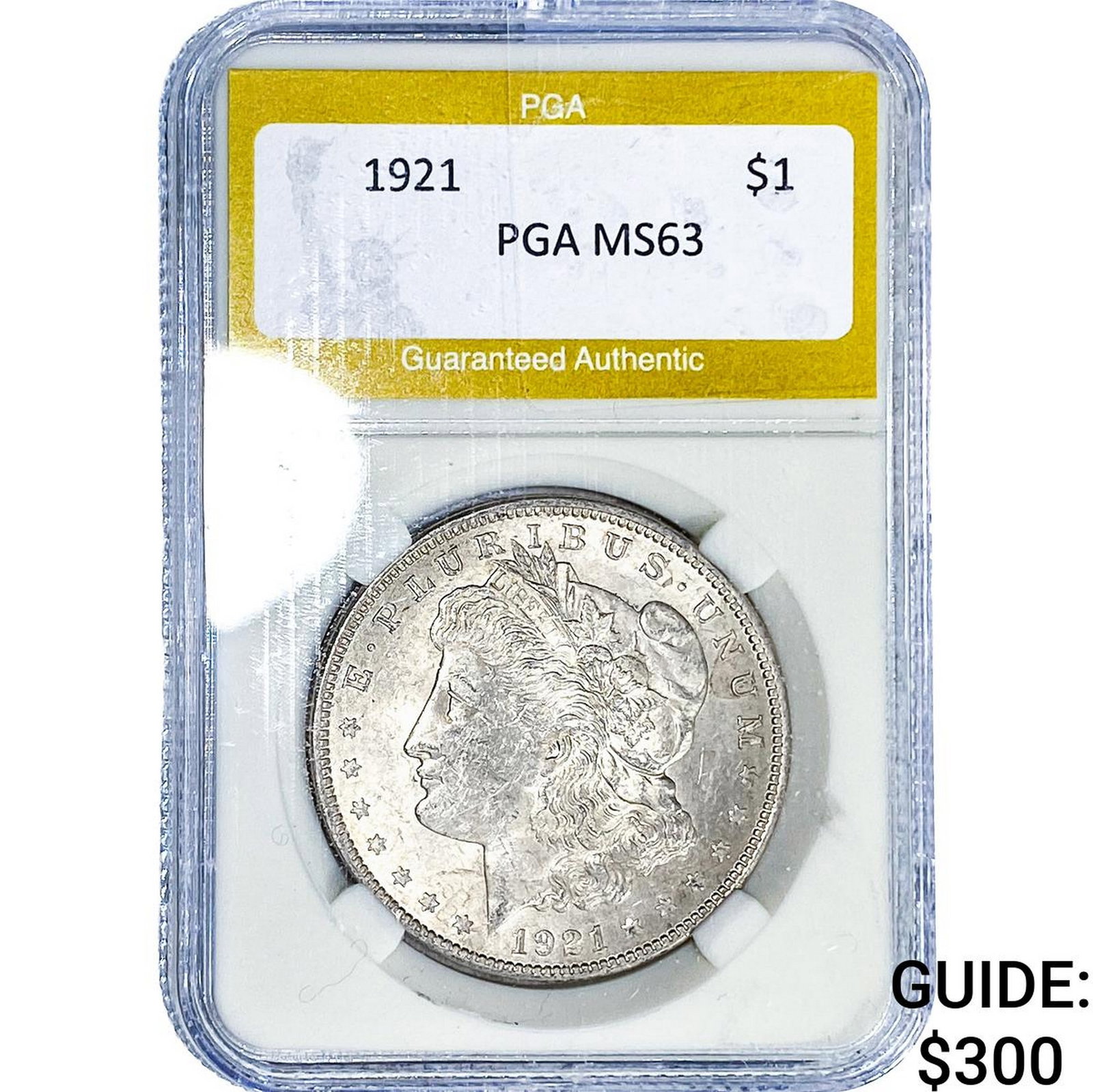 1921 Morgan Silver Dollar PGA MS63: 1921 Morgan Silver Dollar PGA MS63