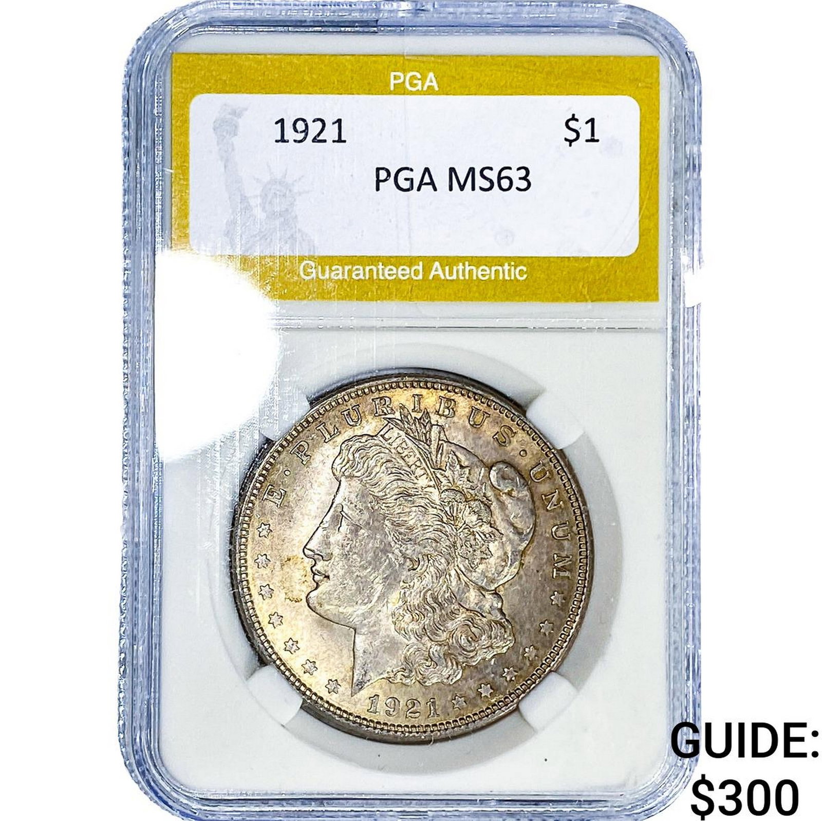1921 Morgan Silver Dollar PGA MS63: 1921 Morgan Silver Dollar PGA MS63