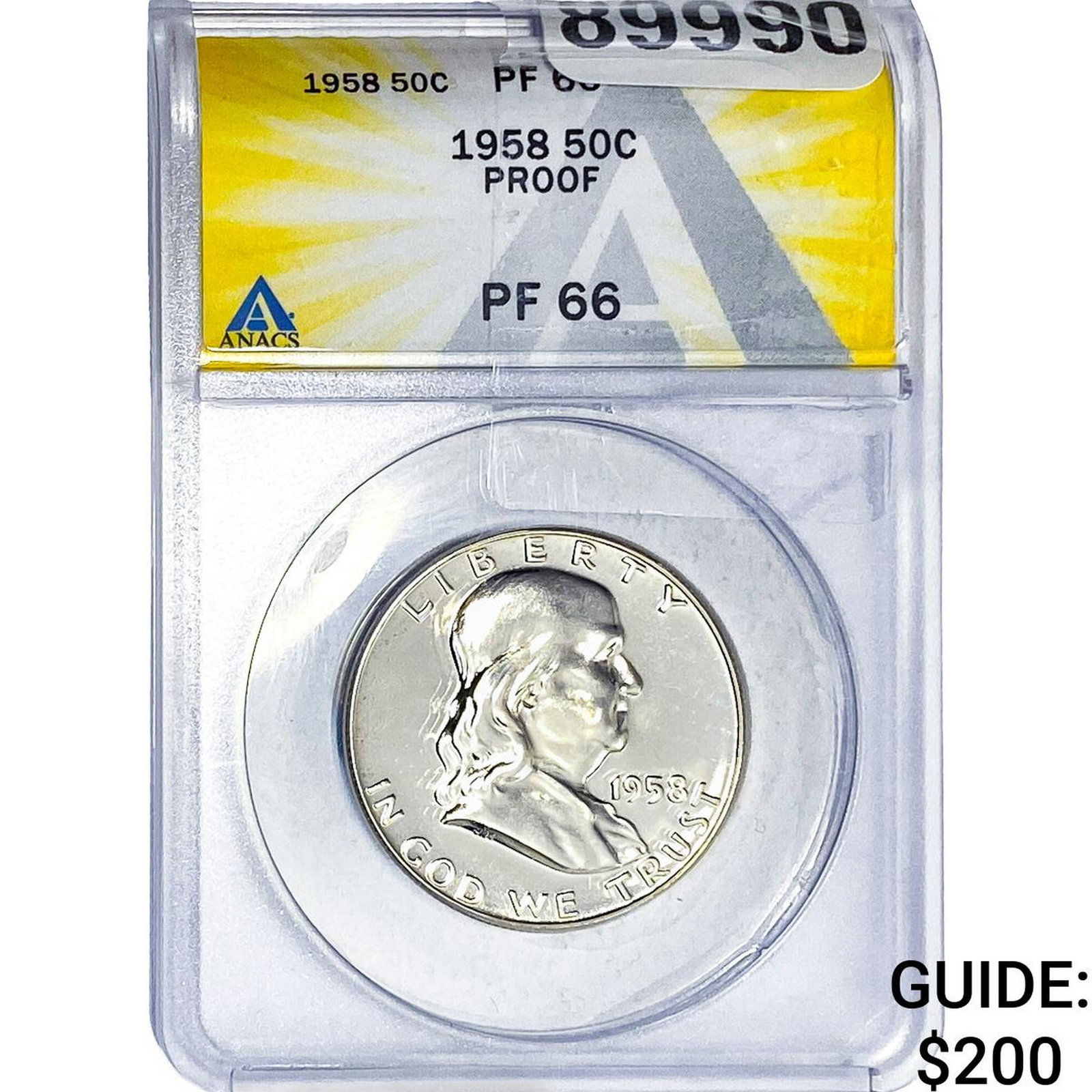 1958 Washington Silver Half Dollar ANACS PF66 PROOF (1 of 2)