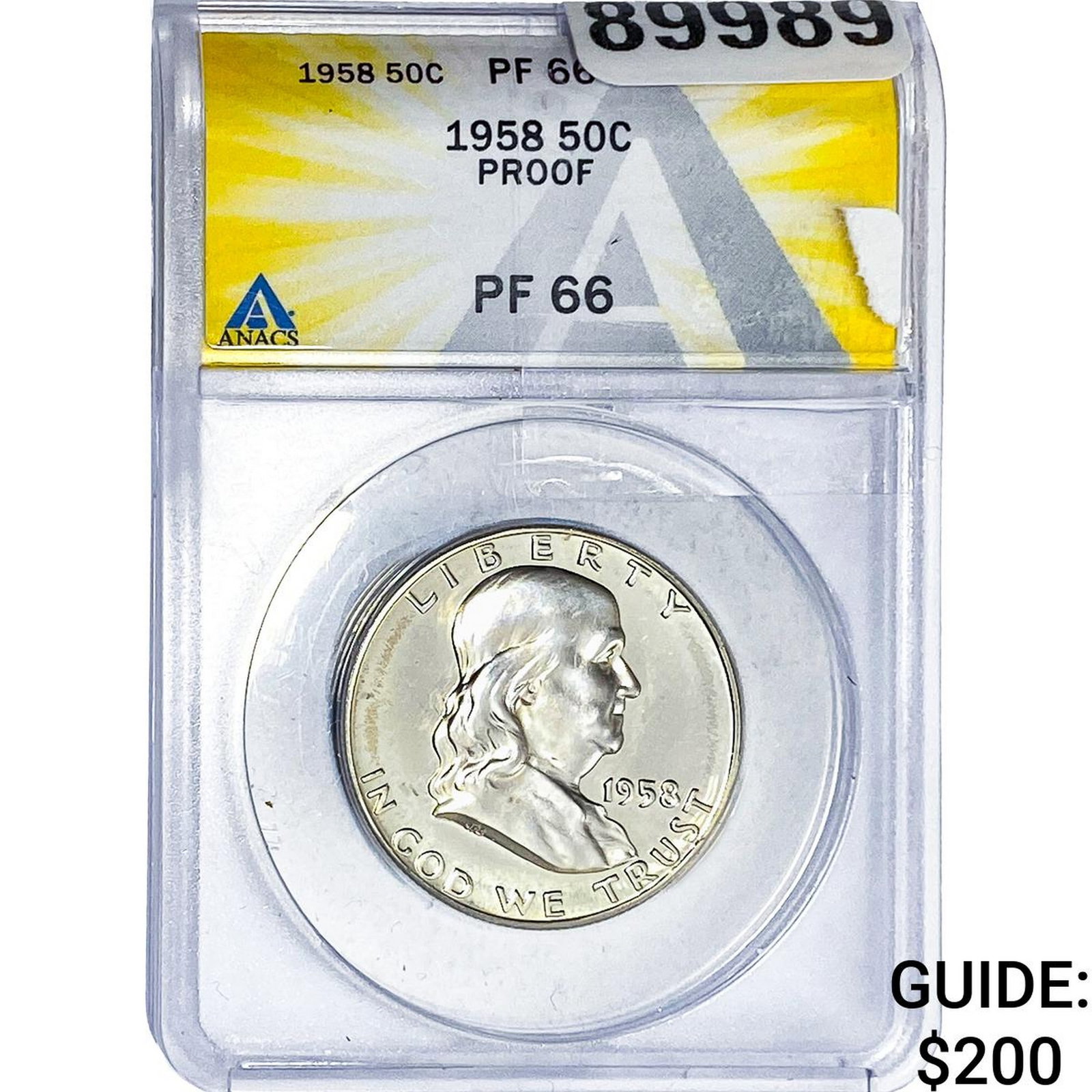 1958 Washington Silver Half Dollar ANACS PF66 PROOF (1 of 2)