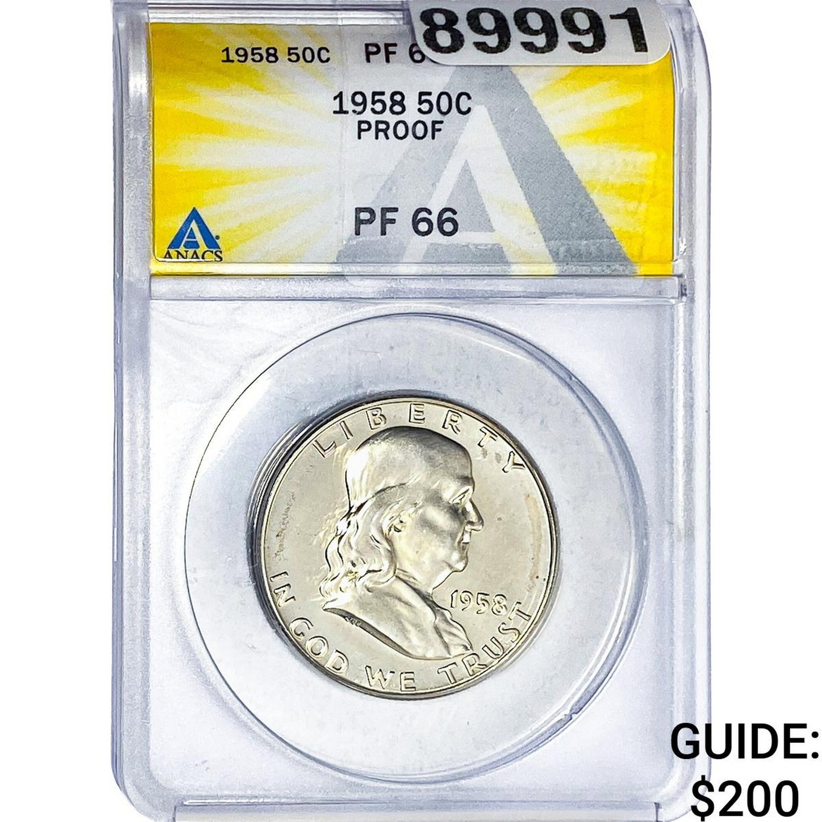 1958 Washington Silver Half Dollar ANACS PF66 PROOF (1 of 2)