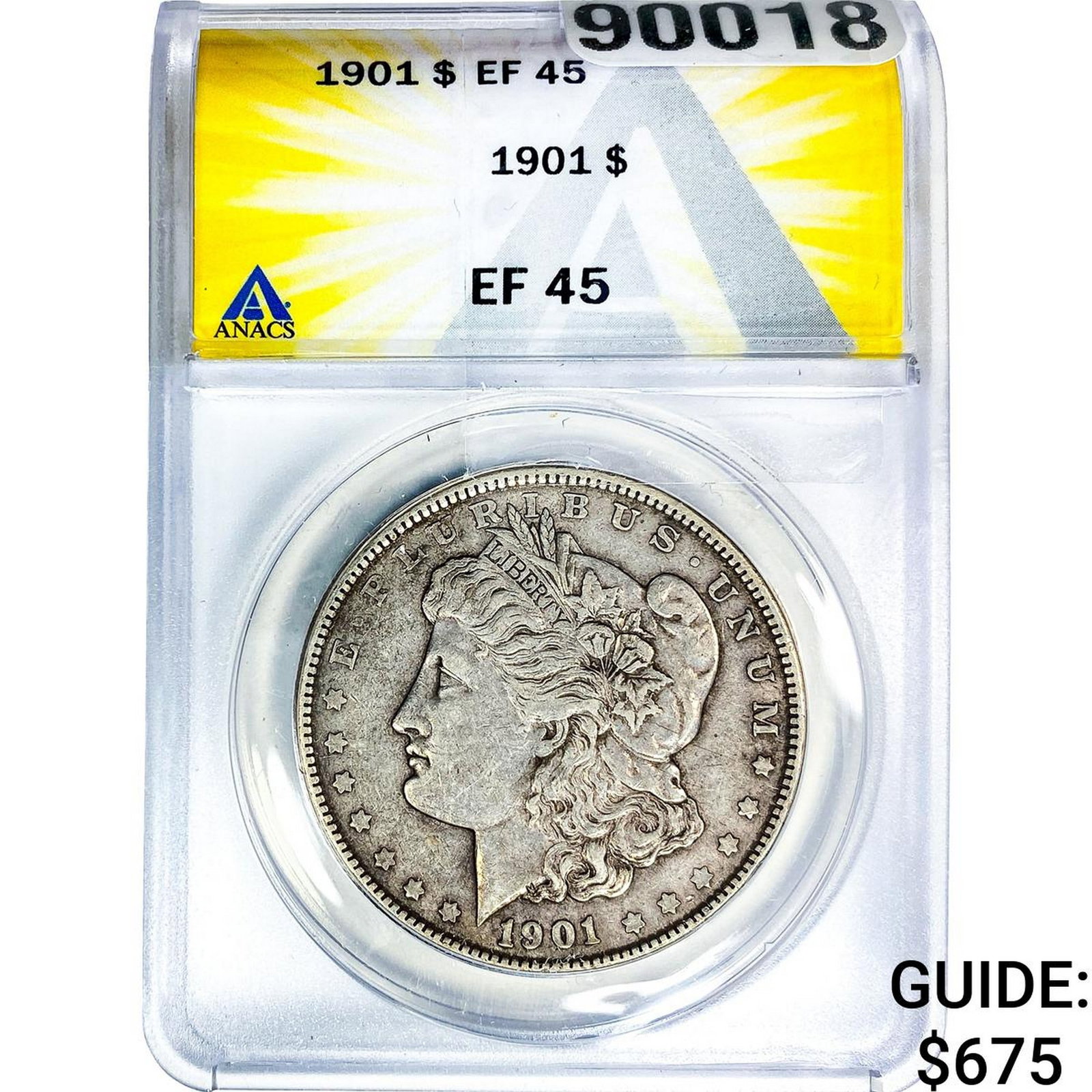 1901 Morgan Silver Dollar ANACS EF45: 1901 Morgan Silver Dollar ANACS EF45