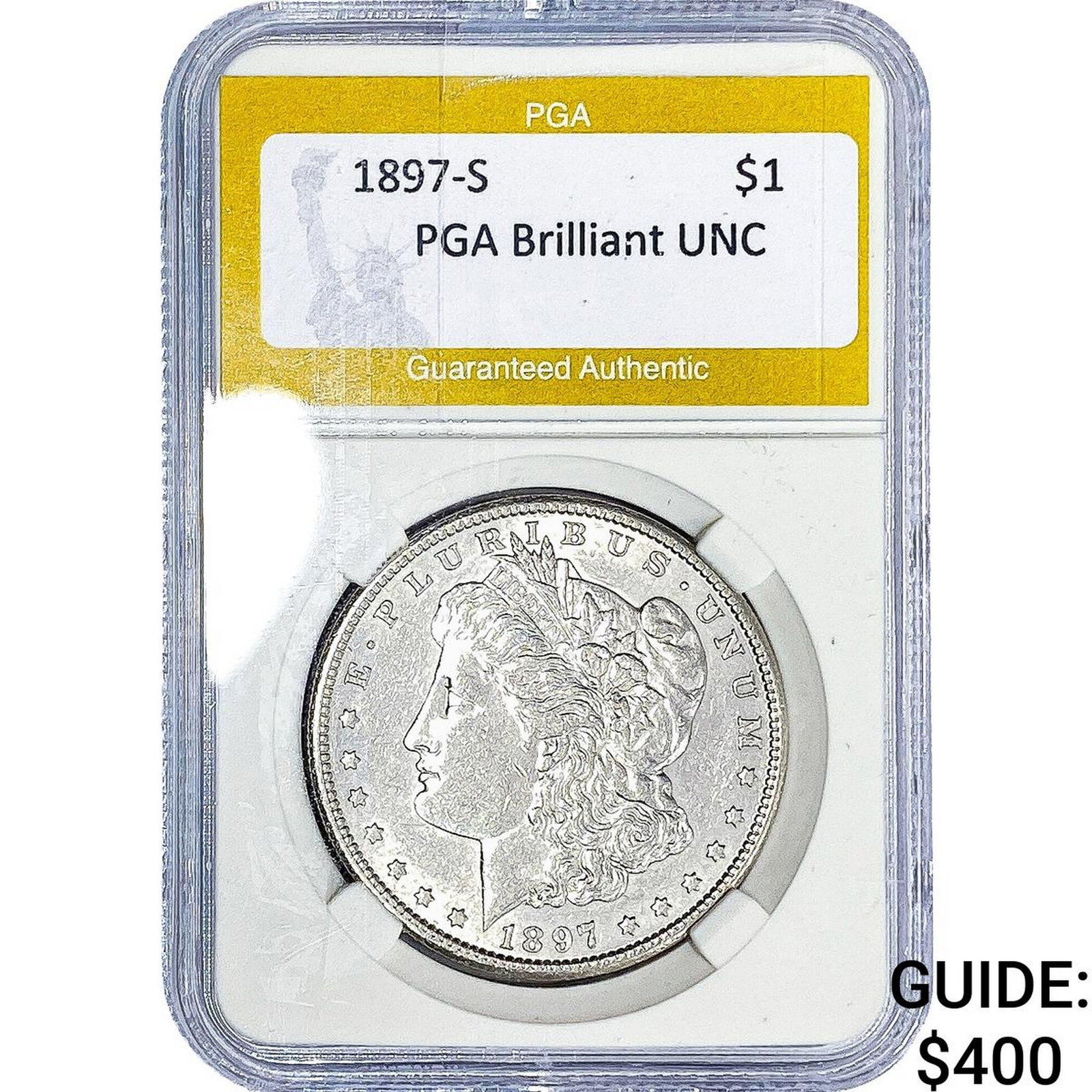 1897-S Morgan Silver Dollar PGA Brilliant UNC: 1897-S Morgan Silver Dollar PGA Brilliant UNC