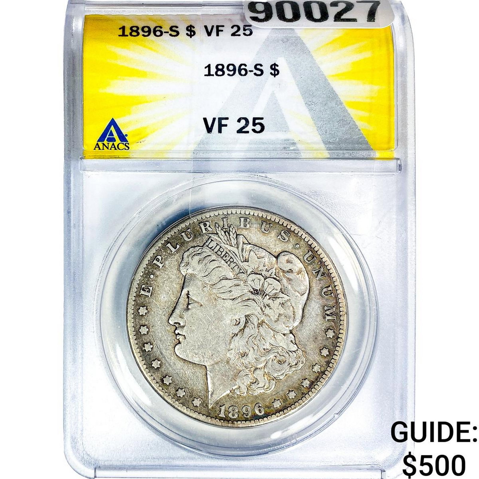 1896-S Morgan Silver Dollar ANACS VF25: 1896-S Morgan Silver Dollar ANACS VF25