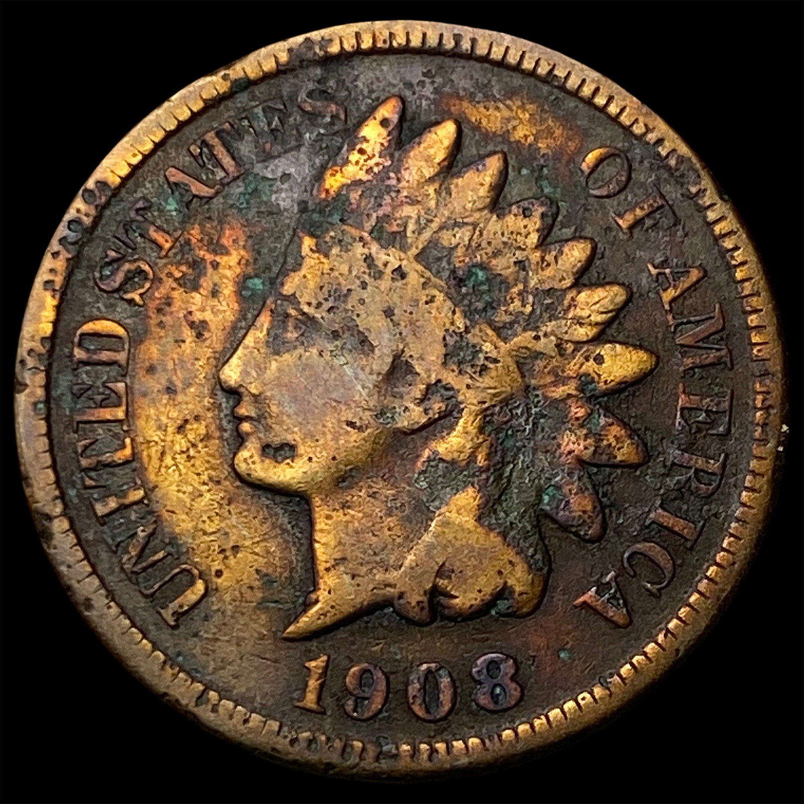 1908-S Indian Head Cent NICELY CIRCULATED: 1908-S Indian Head Cent NICELY CIRCULATED