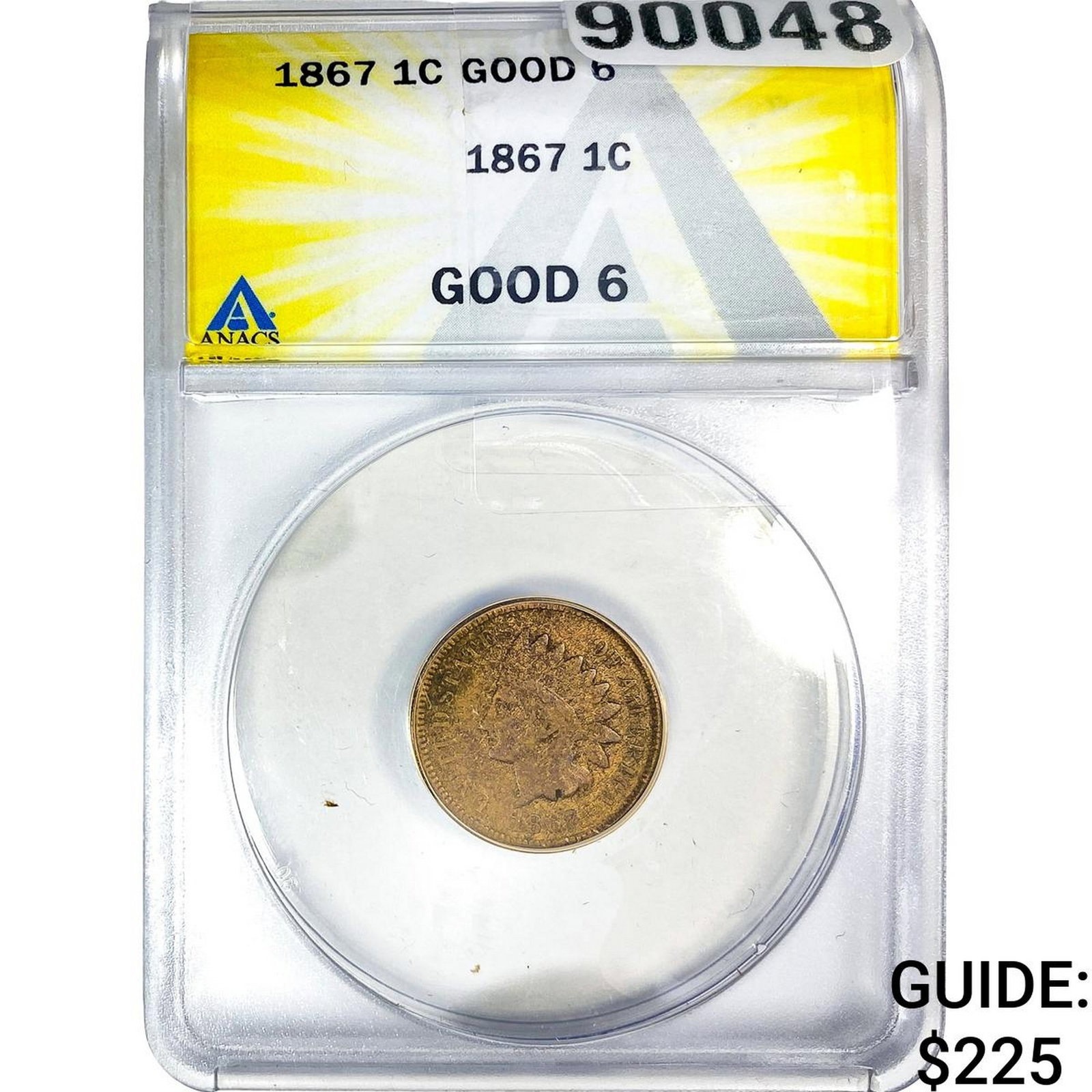 1867 Indian Head Cent ANACS G6: 1867 Indian Head Cent ANACS G6
