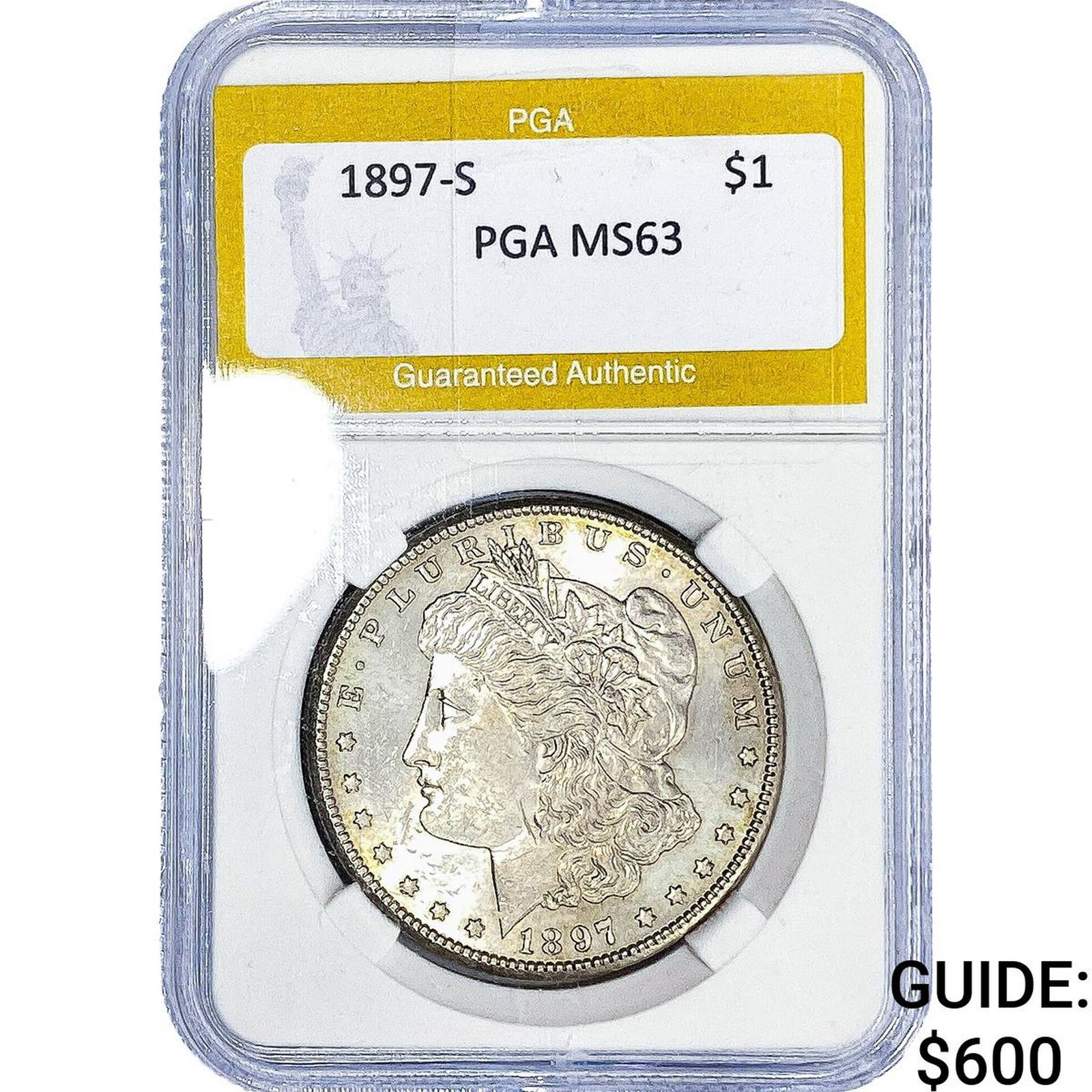 1897-S Morgan Silver Dollar PGA MS63: 1897-S Morgan Silver Dollar PGA MS63