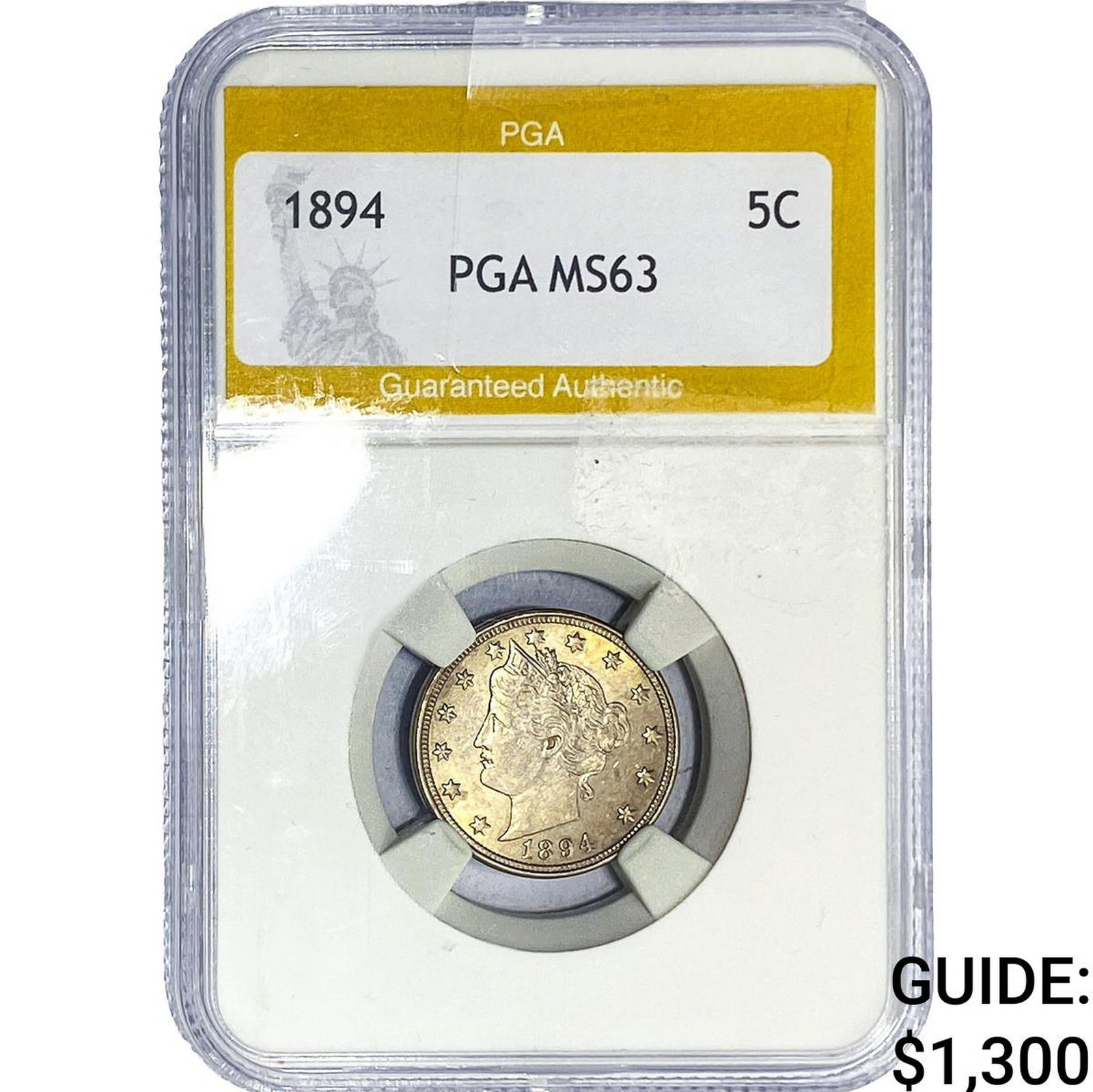 1894 Liberty Victory Nickel PGA MS63: 1894 Liberty Victory Nickel PGA MS63