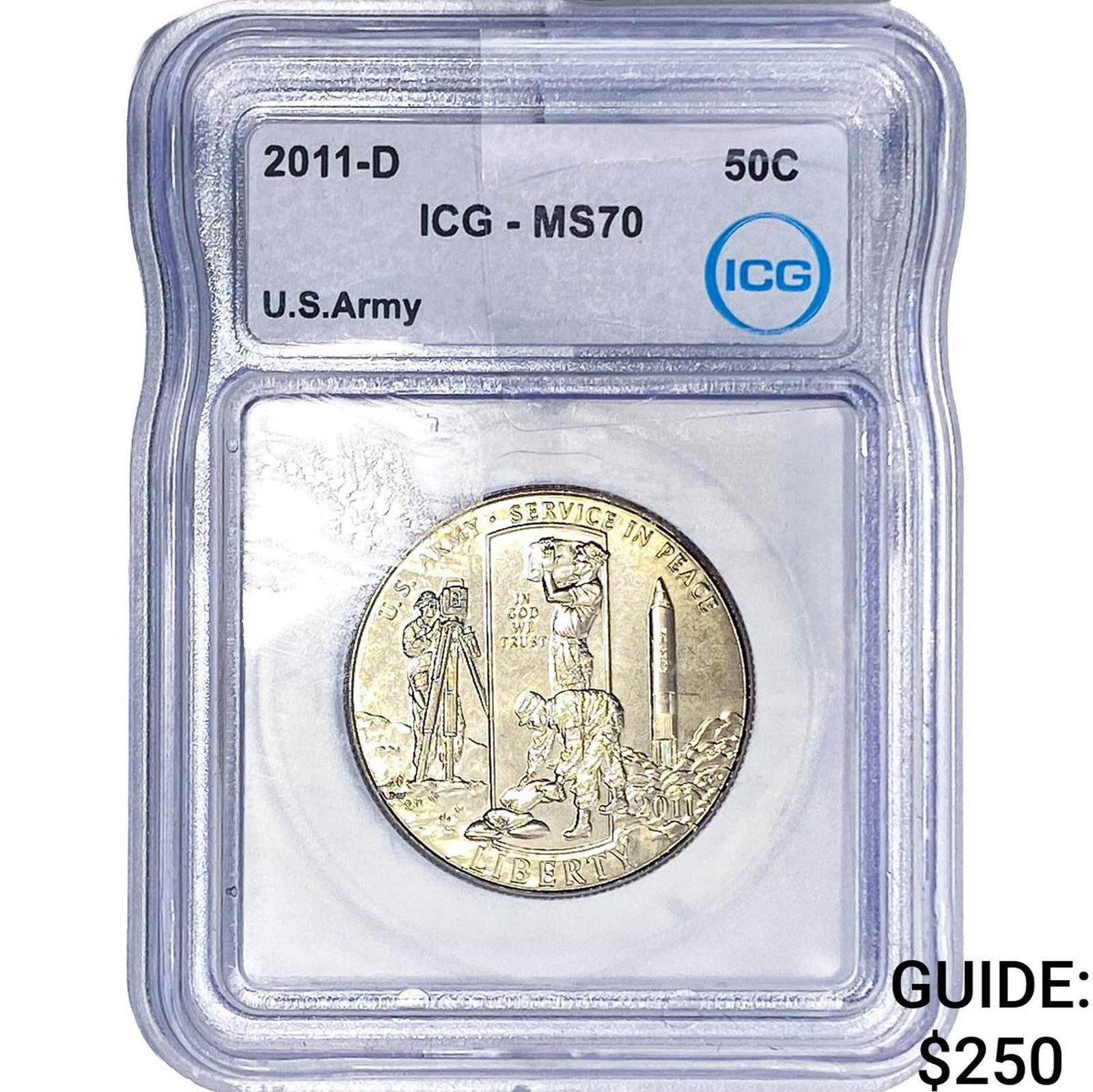 2011-D ICG MS70 50C US ARMY (1 of 2)