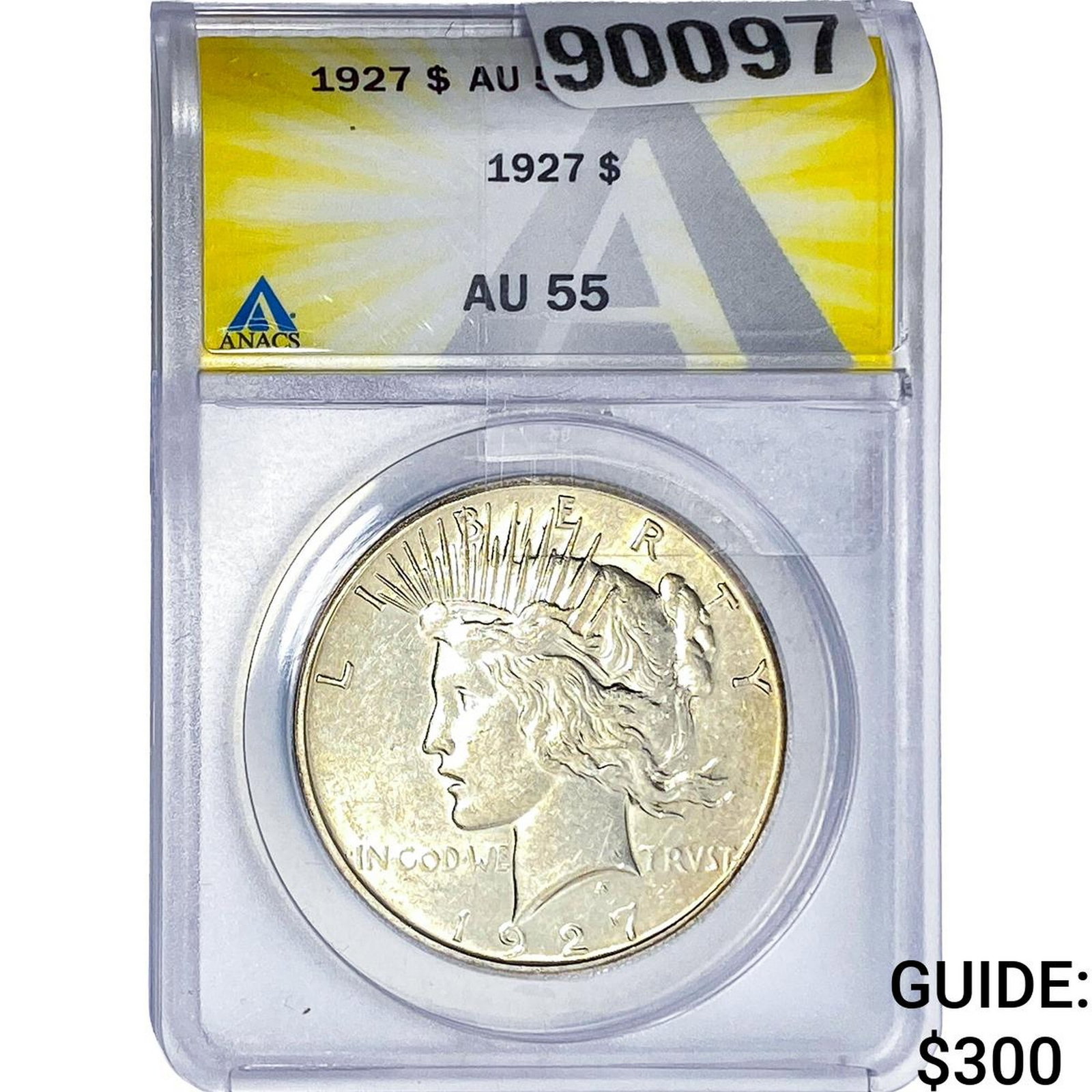1927 Silver Peace Dollar ANACS AU55: 1927 Silver Peace Dollar ANACS AU55
