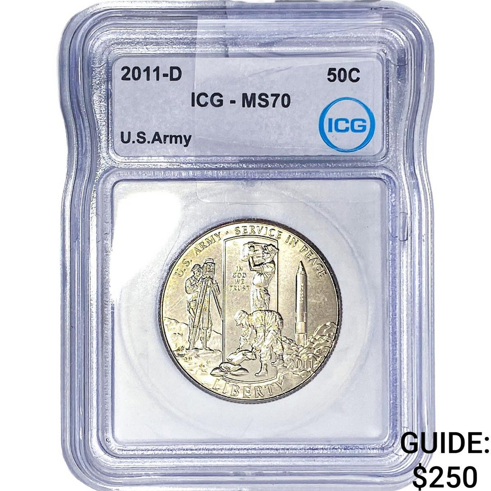 2011-D ICG MS70 50C US ARMY (1 of 2)