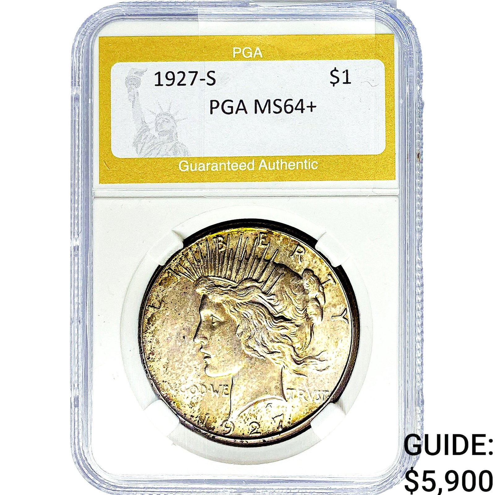 1927-S Silver Peace Dollar PGA MS64+ (1 of 2)