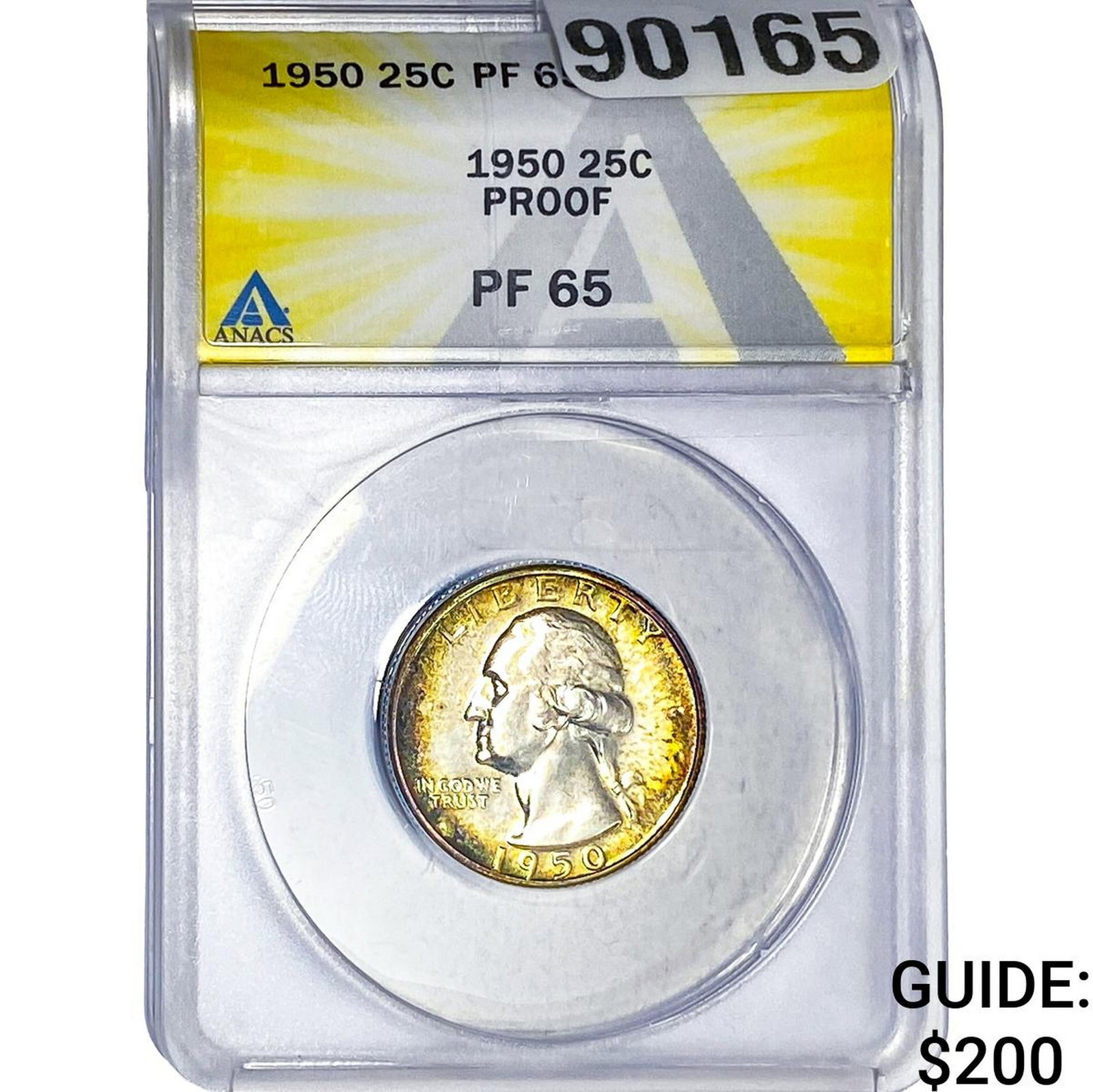 1950 Washington Silver Quarter ANACS PF65 PROOF: 1950 Washington Silver Quarter ANACS PF65 PROOF