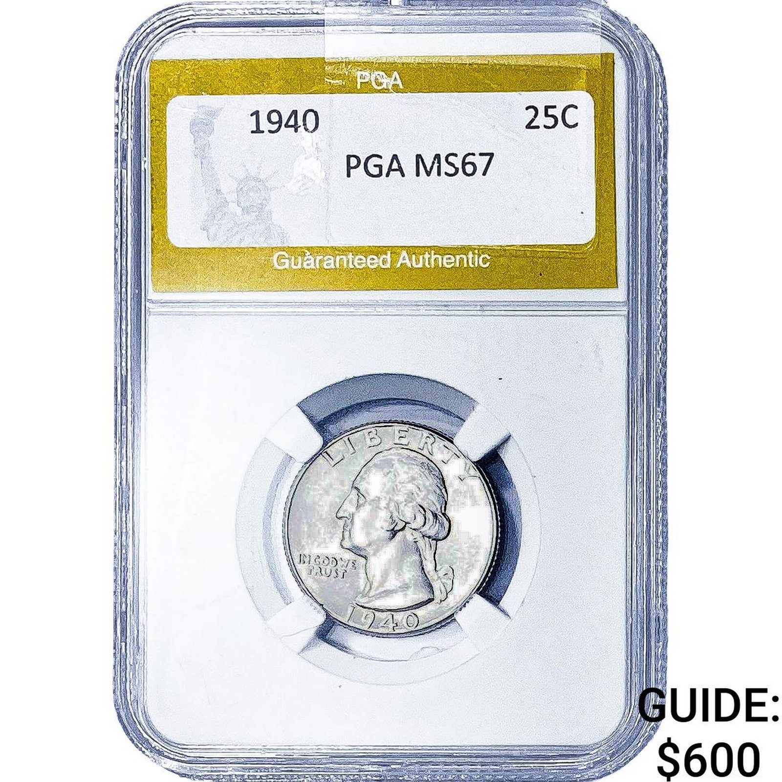 1940 Washington Silver Quarter PGA MS67: 1940 Washington Silver Quarter PGA MS67