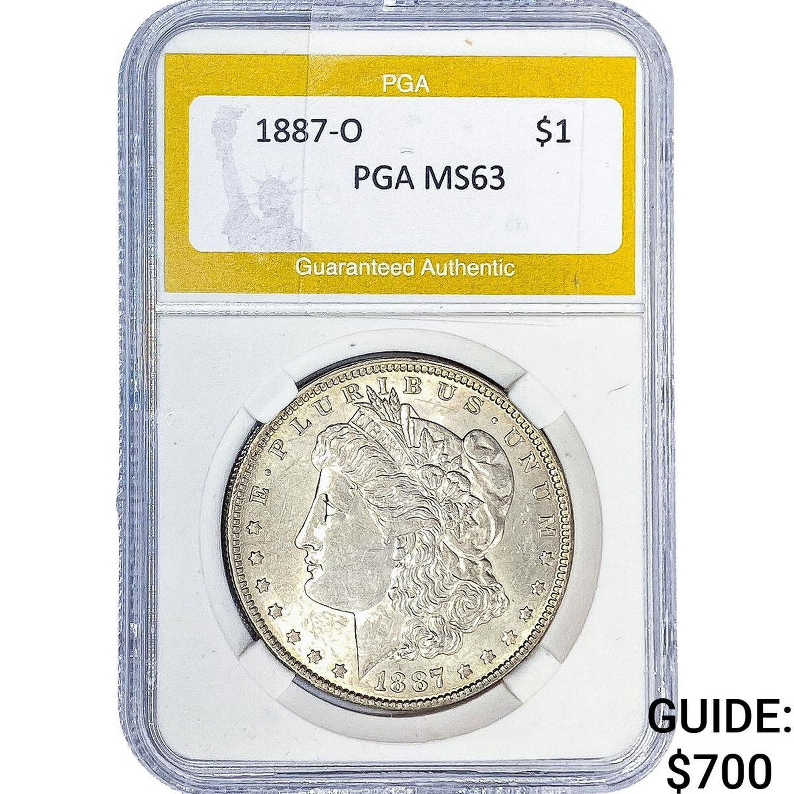 1887-O Morgan Silver Dollar PGA MS63 (1 of 2)