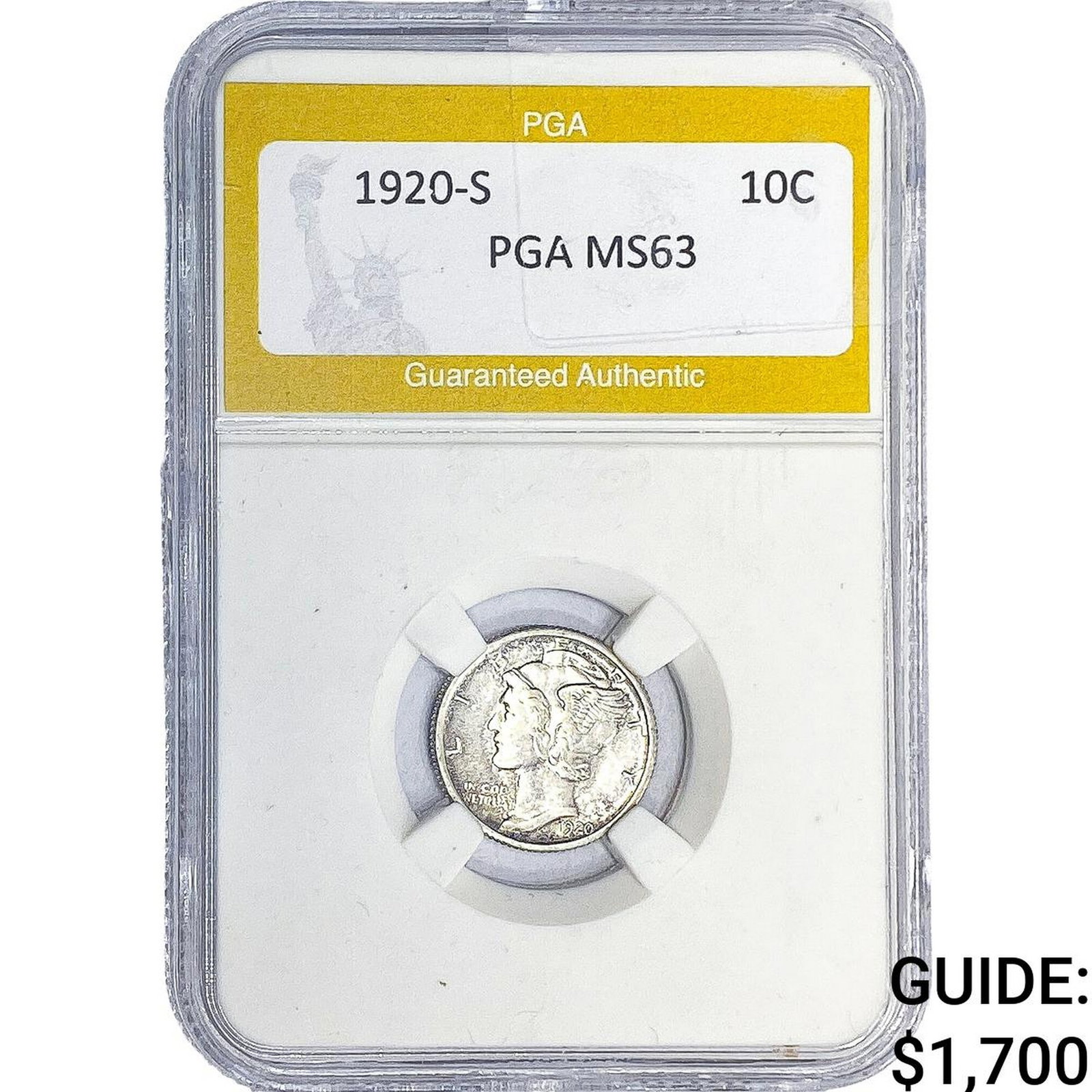 1920-S Mercury Silver Dime PGA MS63 (1 of 2)