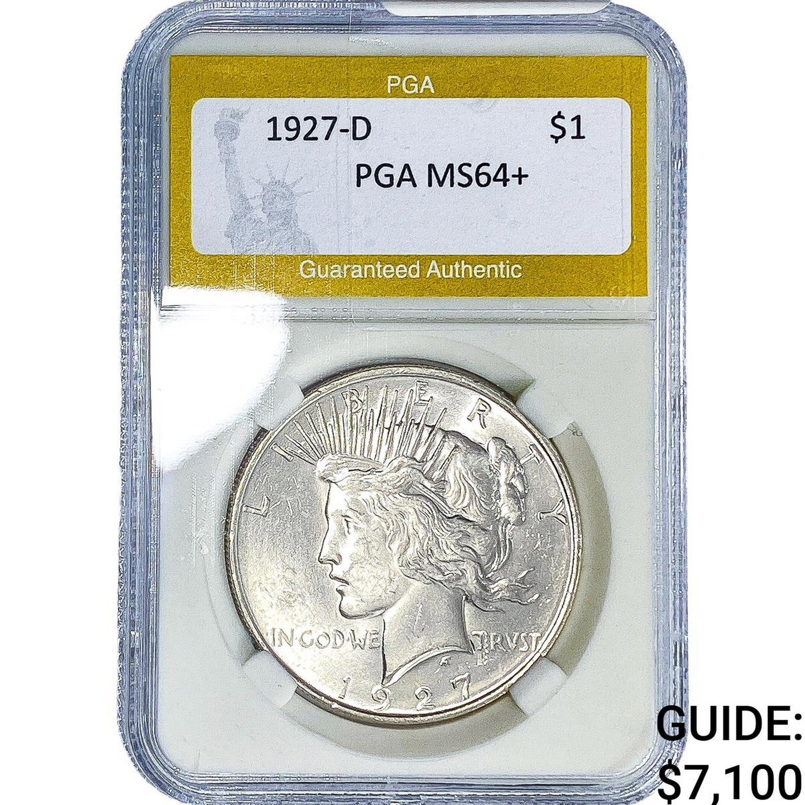 1927-D Silver Peace Dollar PGA MS64+ (1 of 2)