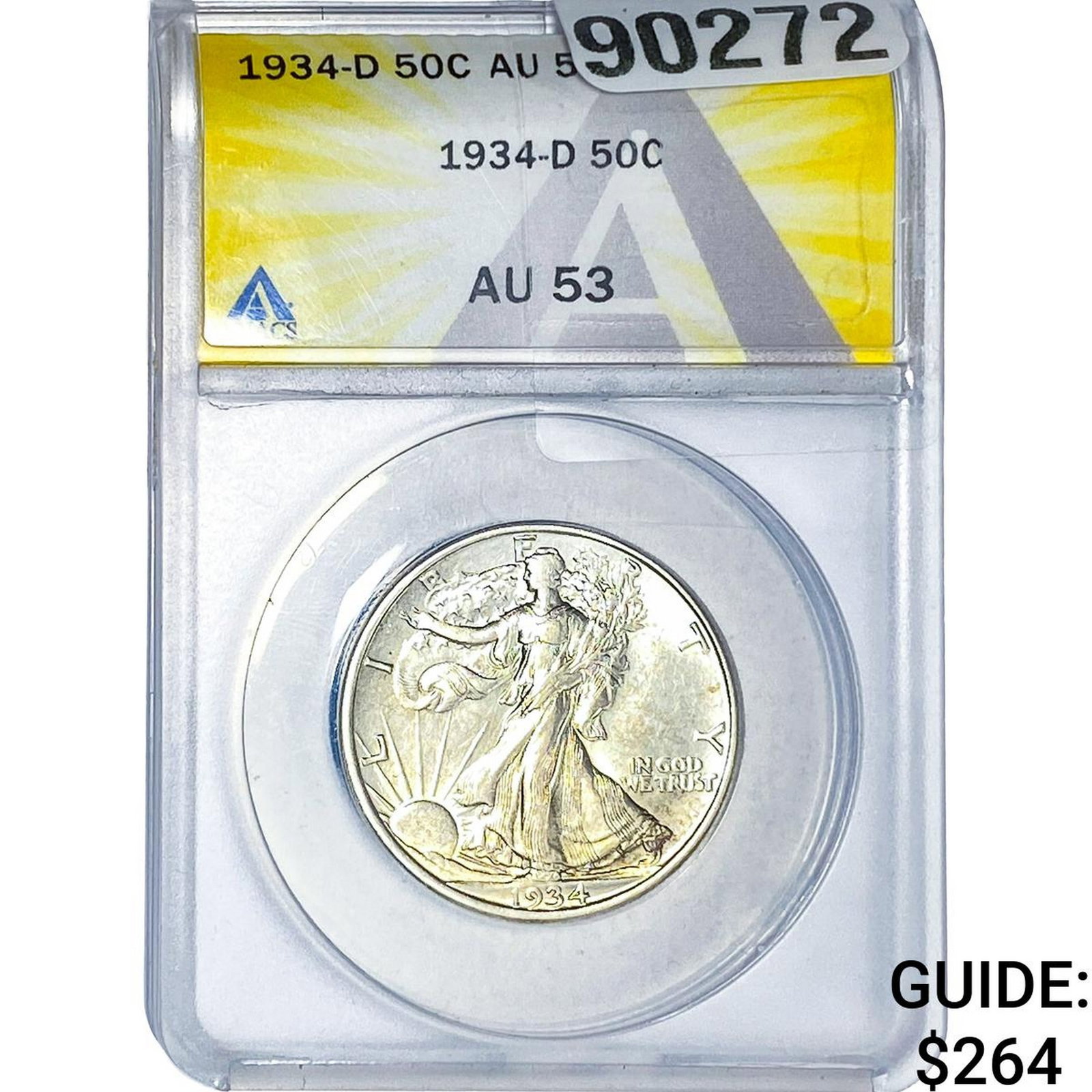 1934-D Walking Liberty Half Dollar ANACS AU53 (1 of 2)