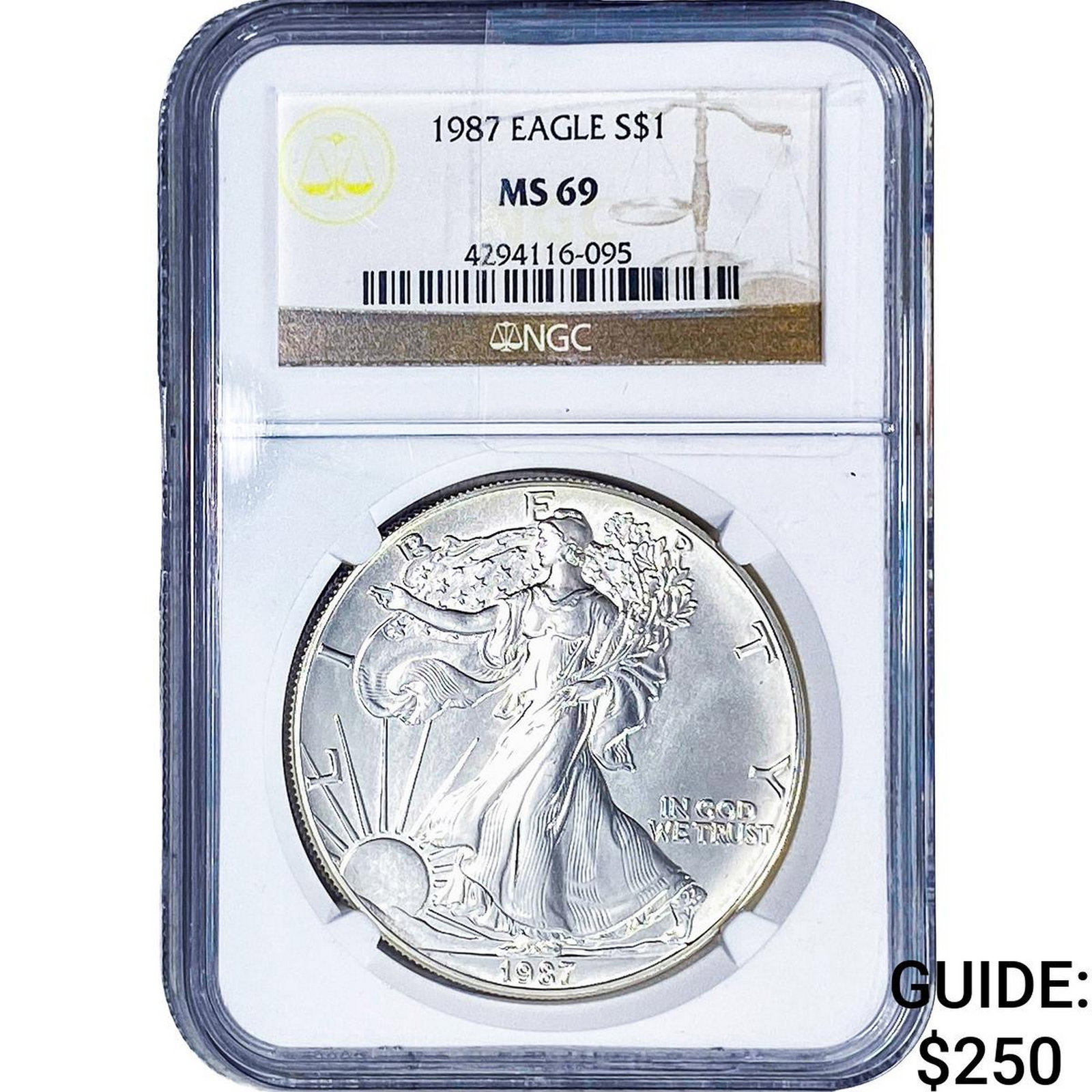 1987 Silver Eagle NGC MS69: 1987 Silver Eagle NGC MS69