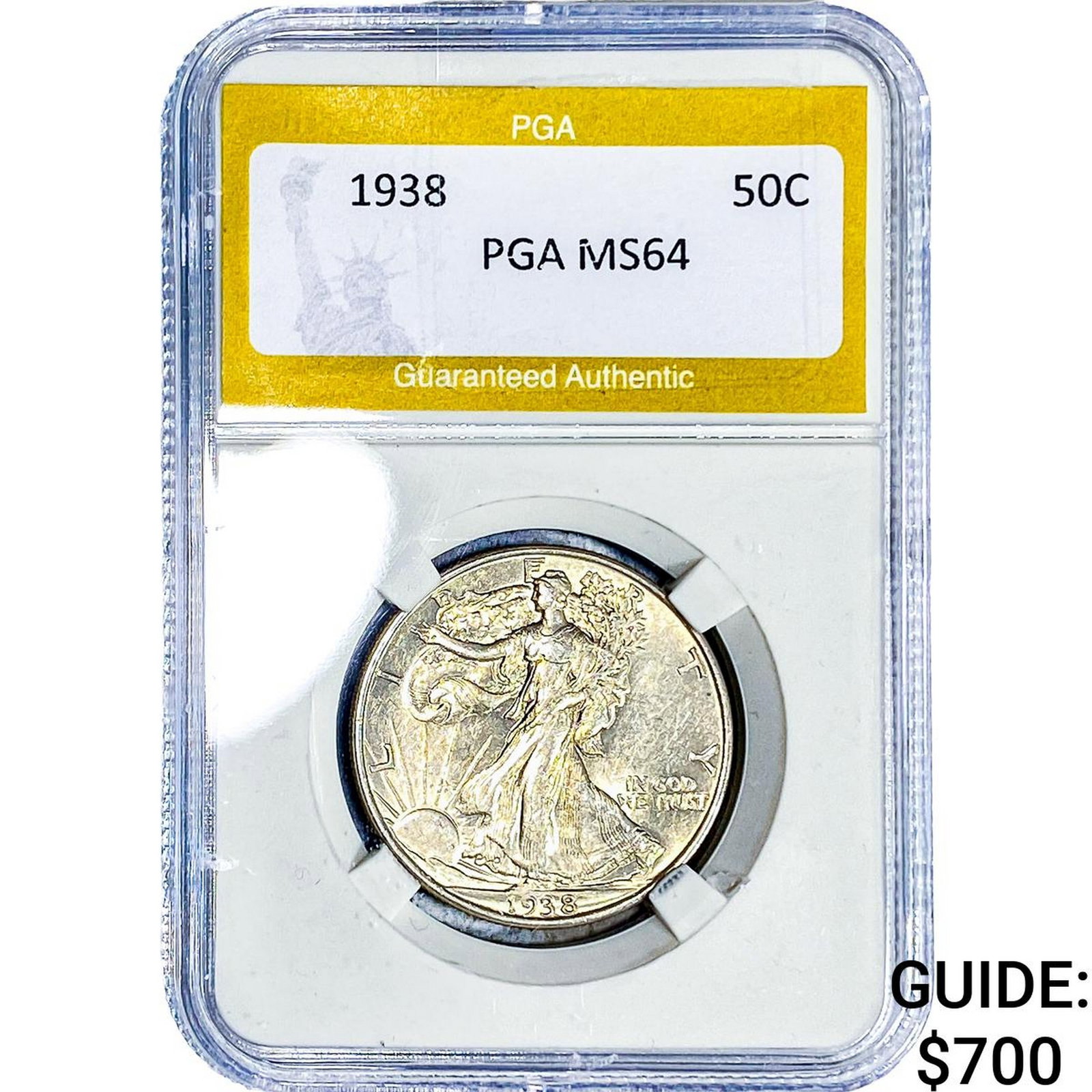 1938 Walking Liberty Half Dollar PGA MS64: 1938 Walking Liberty Half Dollar PGA MS64